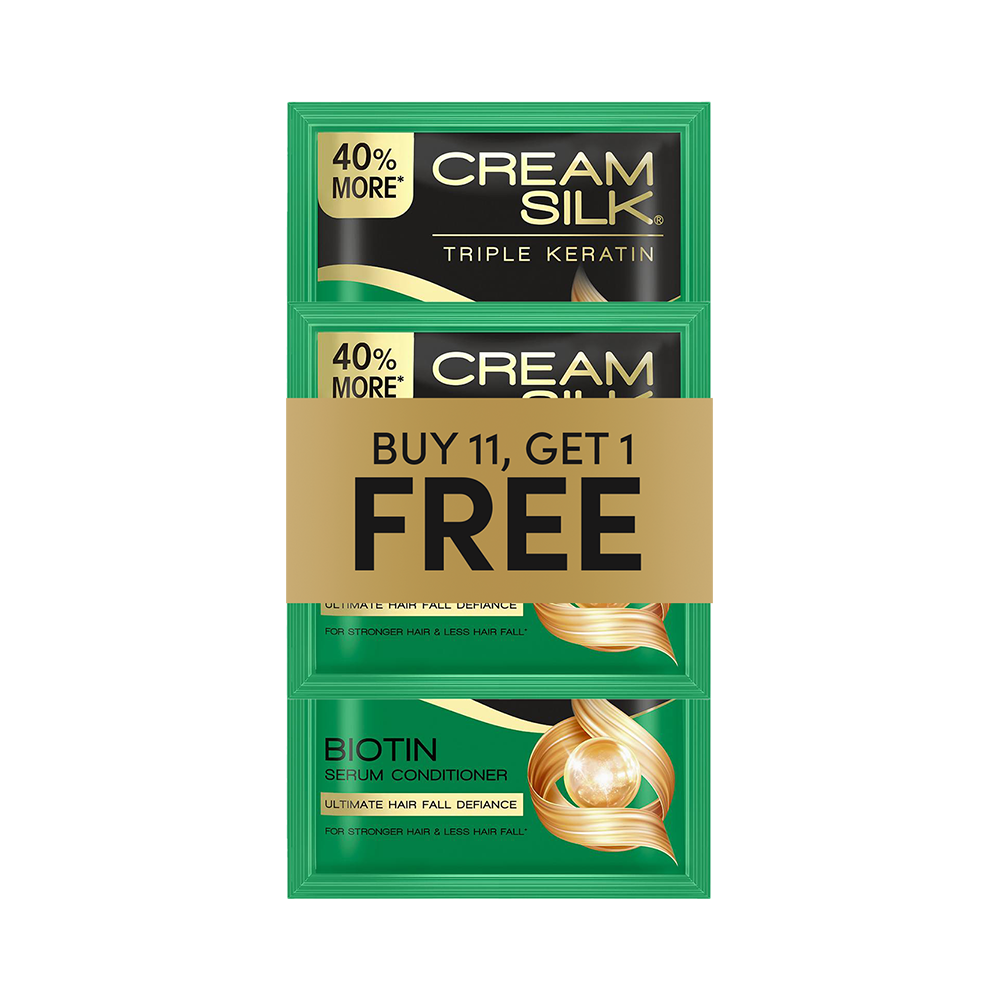 Cream Silk Triple Keratin Serum Conditioner Ultimate Hairfall Defiance