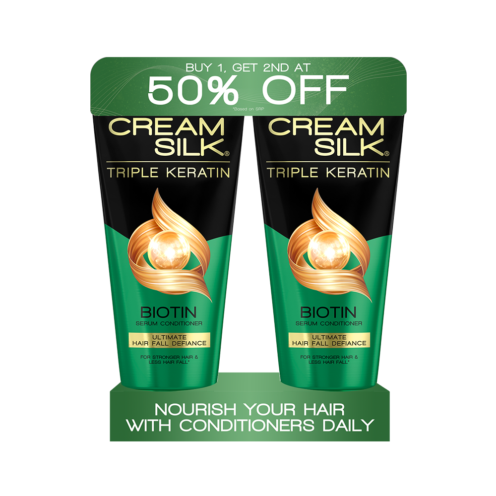 Cream Silk Triple Keratin Serum Conditioner Ultimate Hairfall Defiance