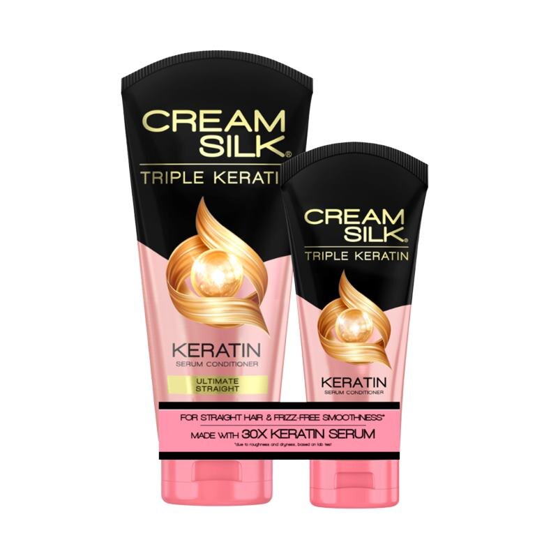 Cream Silk Triple Keratin Serum Conditioner Ultimate Straight