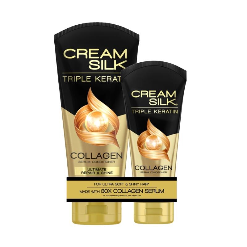 Cream Silk Triple Keratin Serum Conditioner Ultimate Repair and Shine