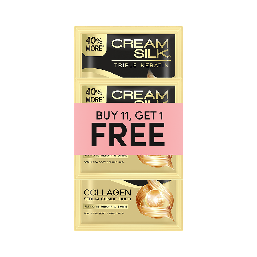 Cream Silk Triple Keratin Serum Conditioner Ultimate Repair and Shine