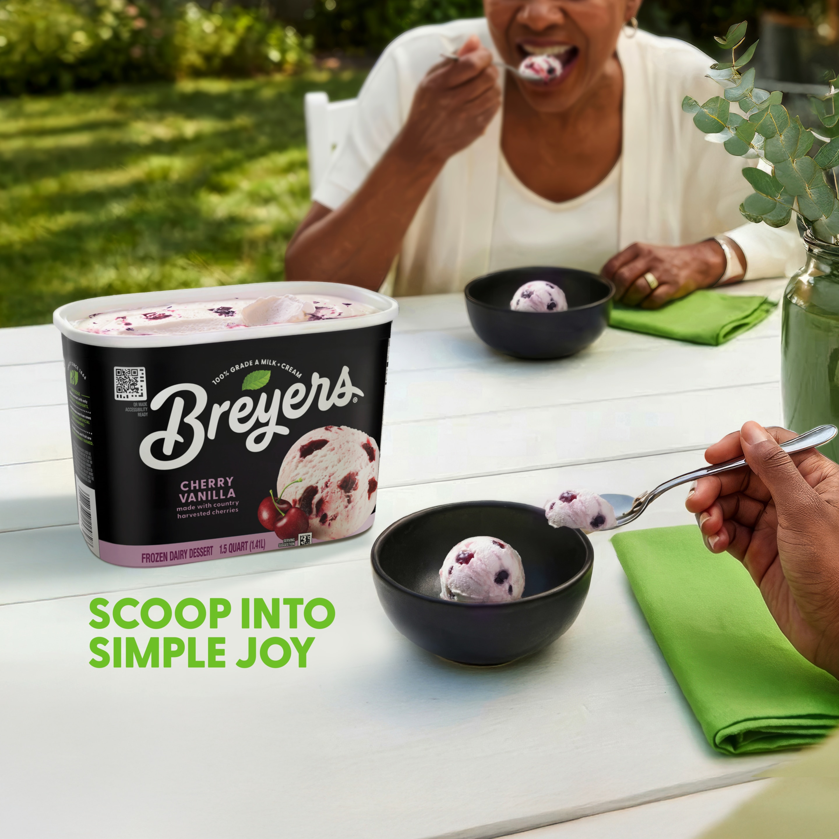 A 48 ounce tub of Breyers® Cherry Vanilla Ingredient List