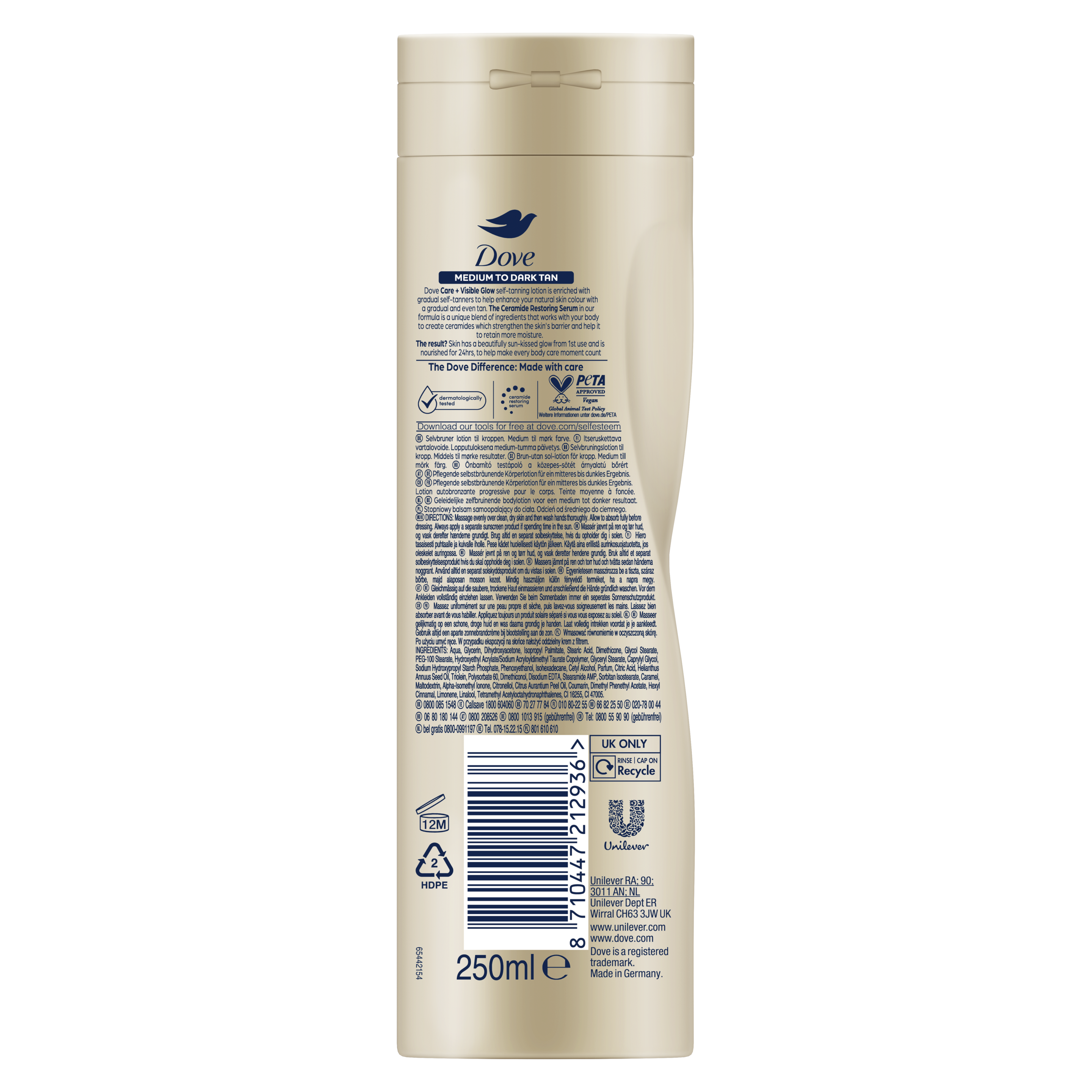 Dove Visible Glow Medium to Dark Body Lotion 250ml