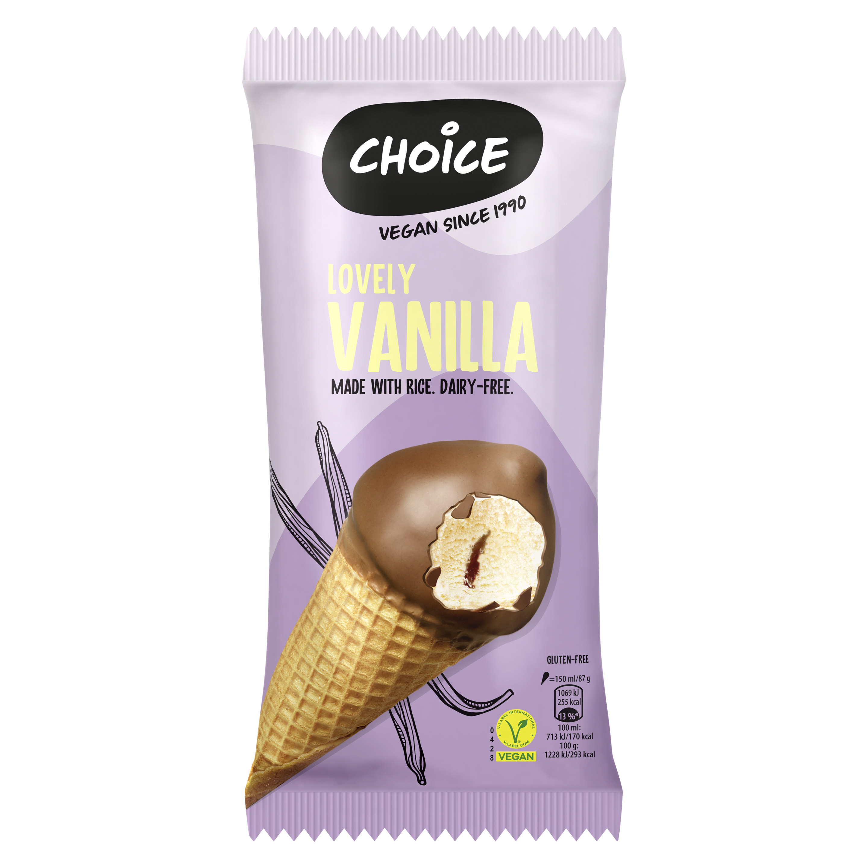 Choice Vanilja-Suklaa tuutti Maidoton packshot