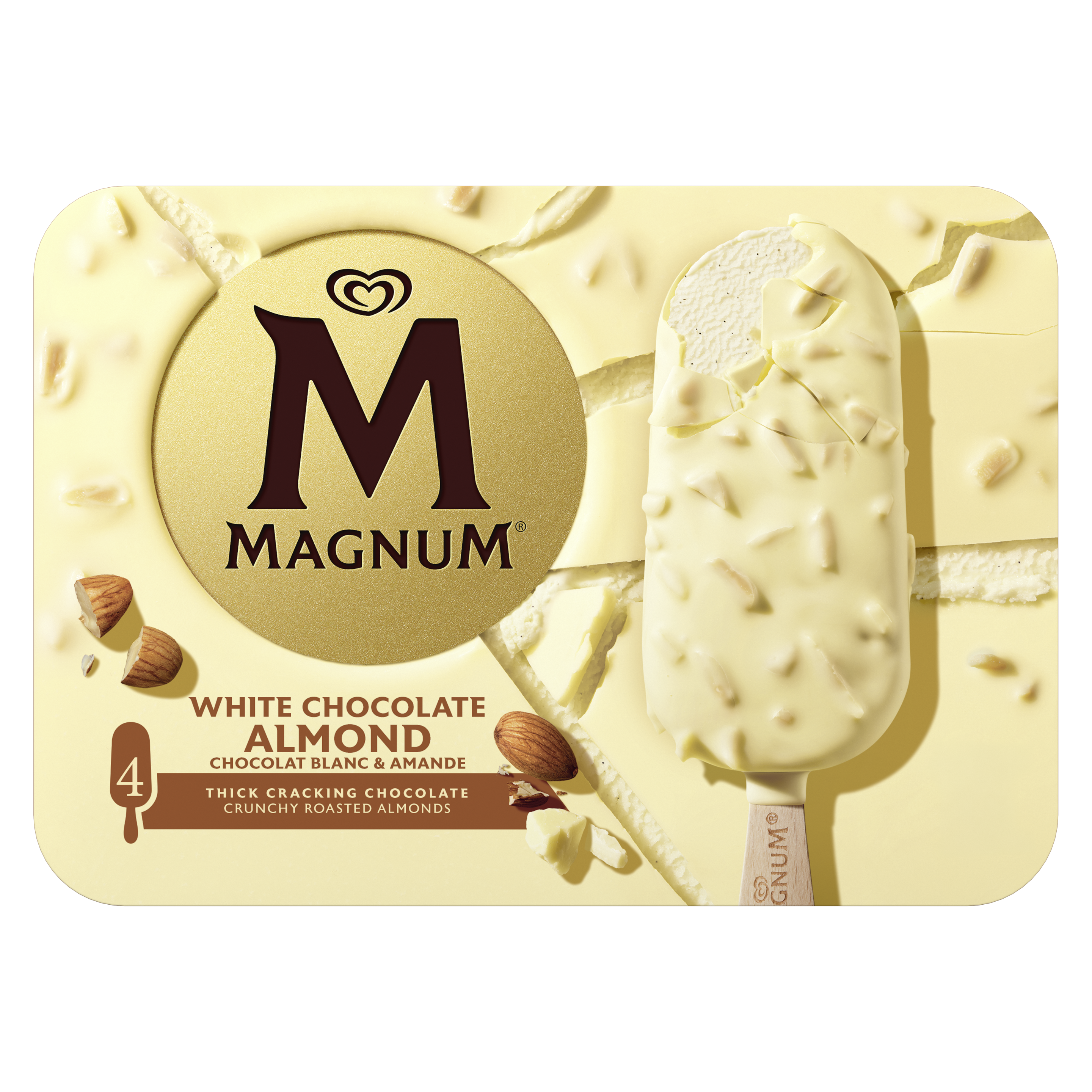 MAGNUM BIANCO MANDORLE X4