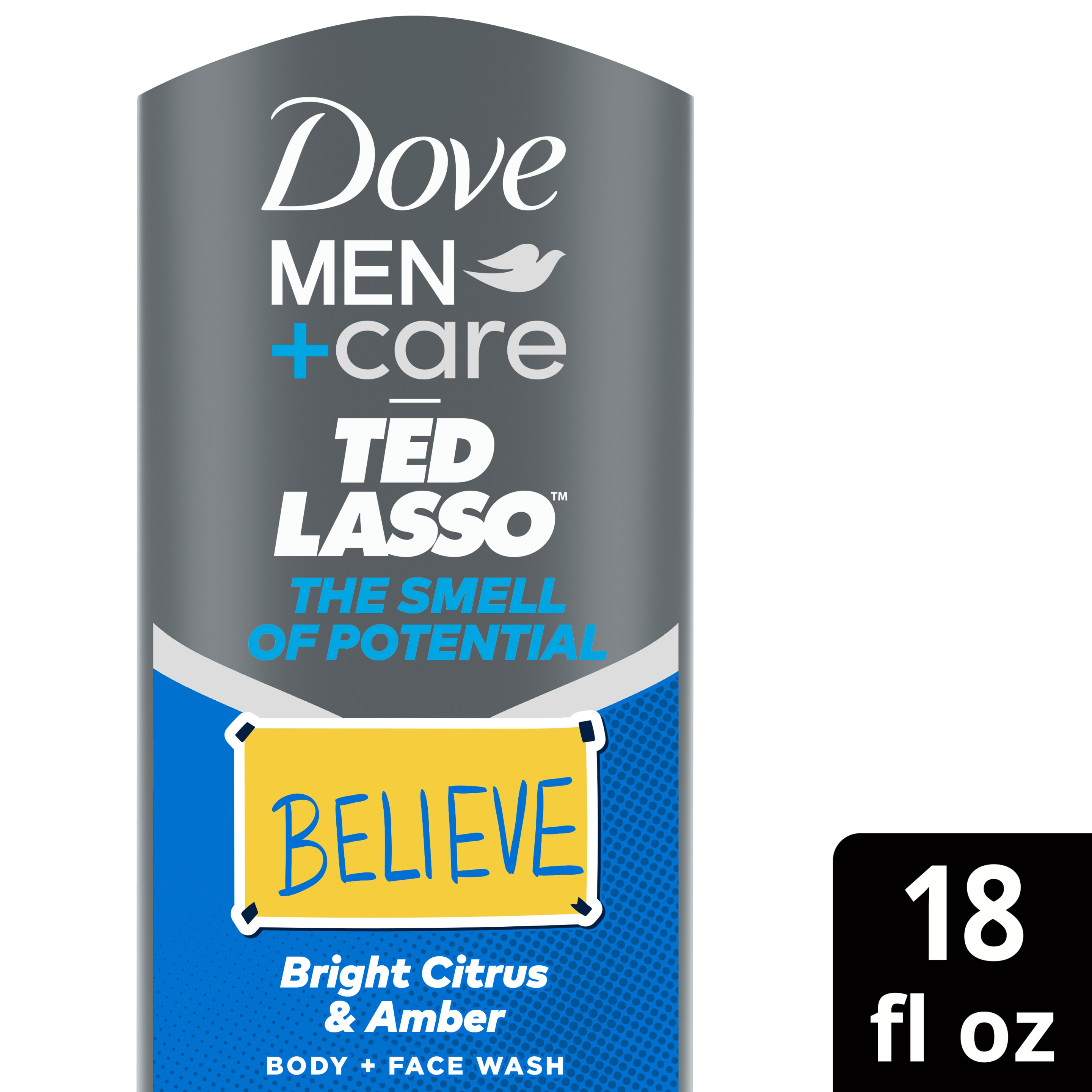 Dove Men+Care Limited Edition Ted Lasso The Smell of Potential Body Wash for Hydrated Skin 18 fl oz packshot