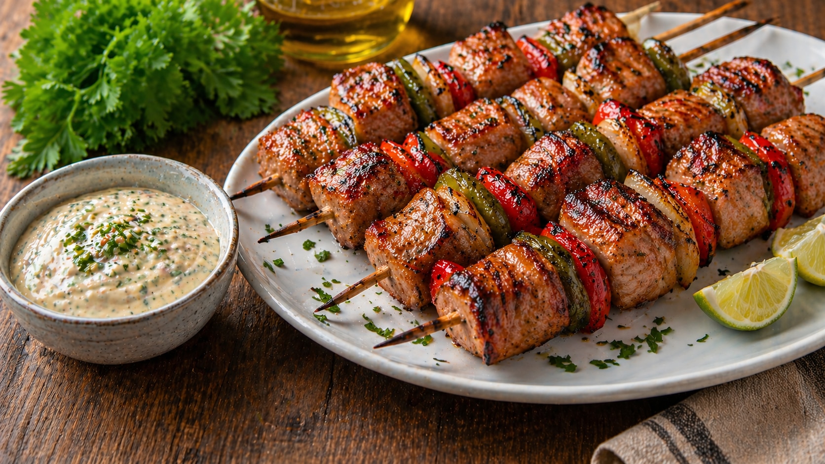 Pinchos de Lomo y Cerdo 10 Minutes  recipe