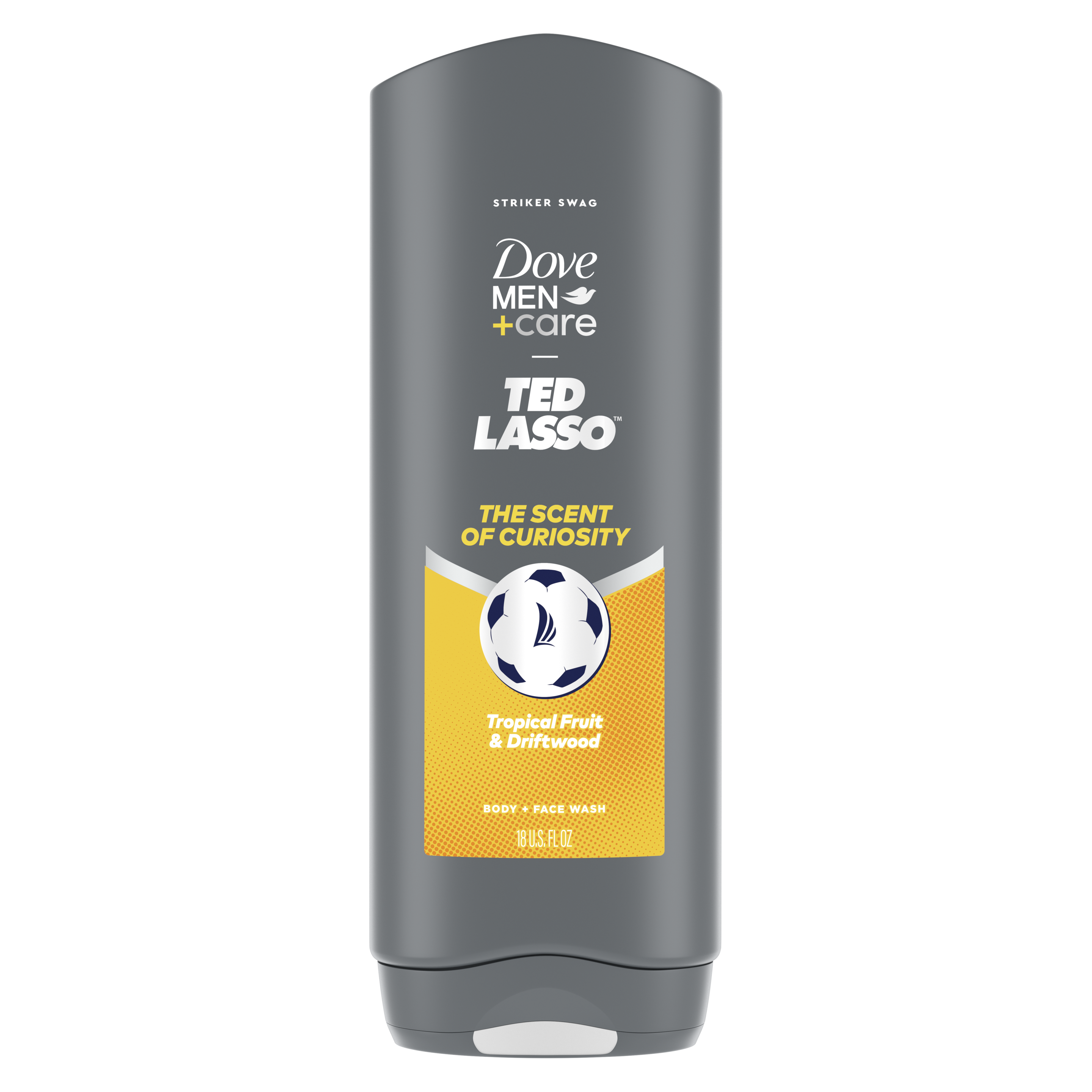 Dove Men+Care Limited Edition Ted Lasso Scent of Curiosity Body & Face Wash for Hydrated Skin 18 fl oz packshot