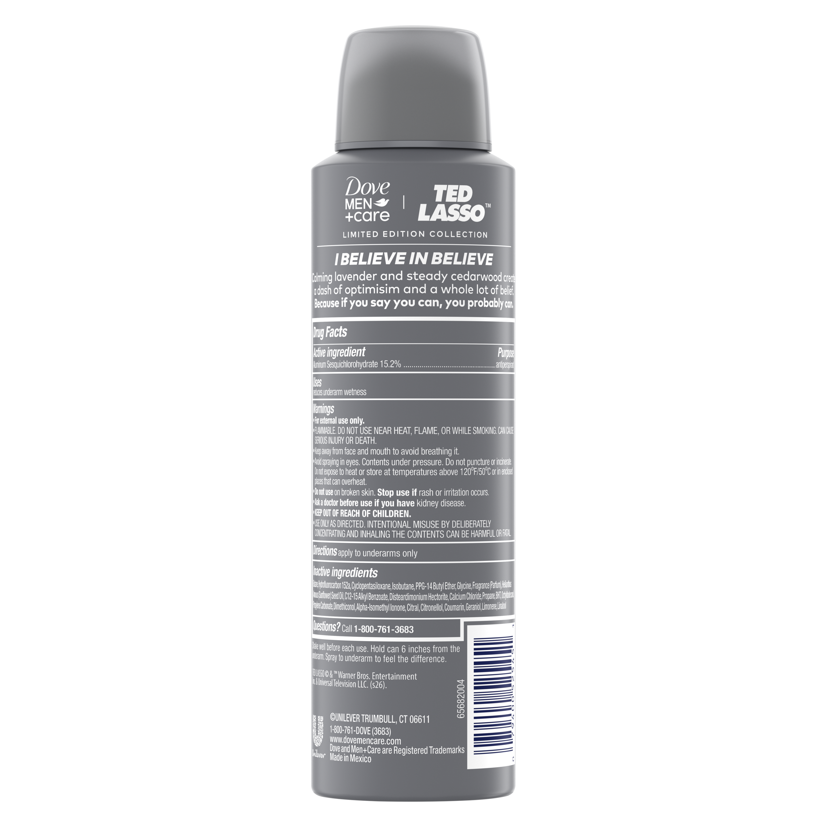 Dove Men+Care Ted Lasso I Believe in Believe Dry Spray 3.8oz