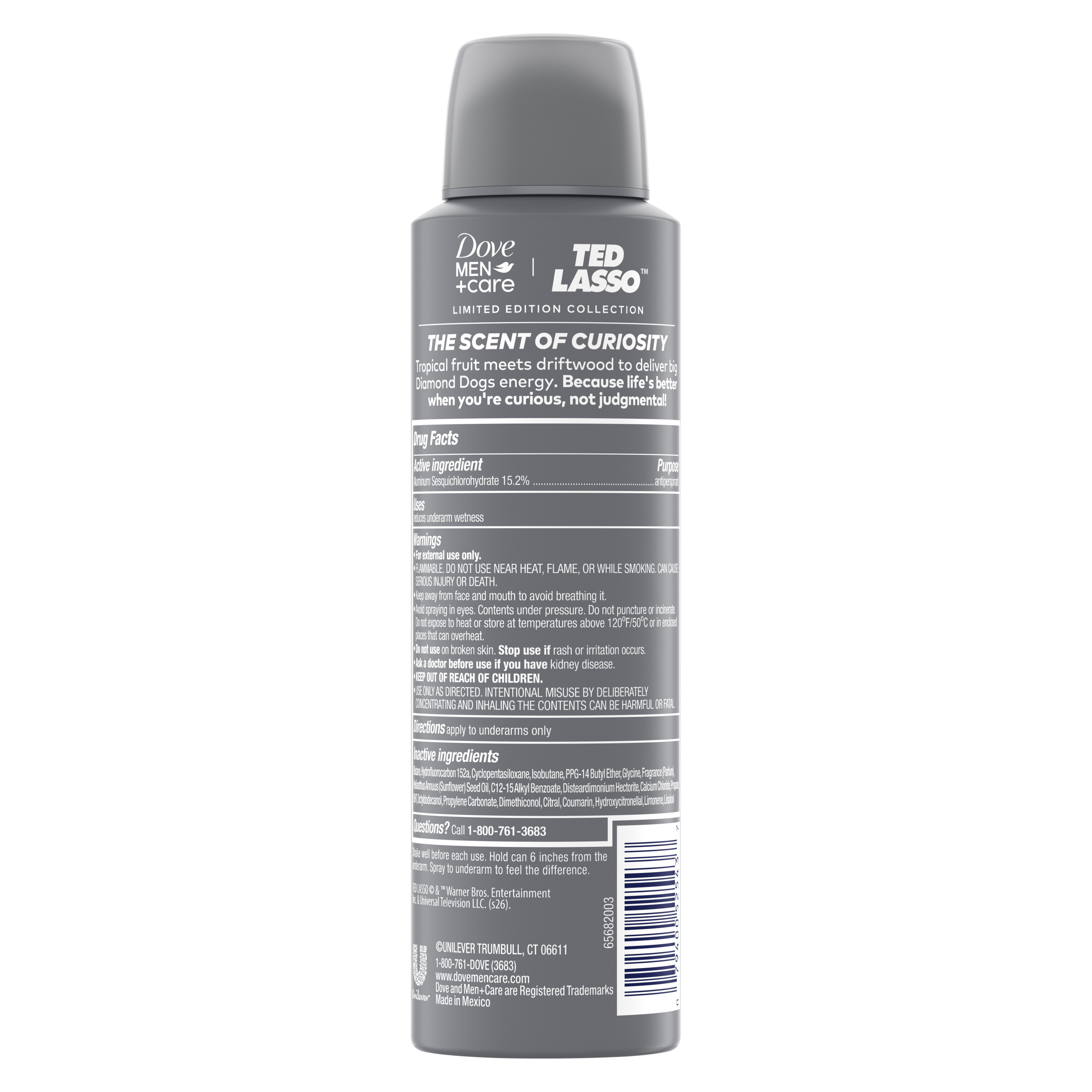 Dove Men+Care Ted Lasso The Scent of Curiousity Dry Spray 3.8oz