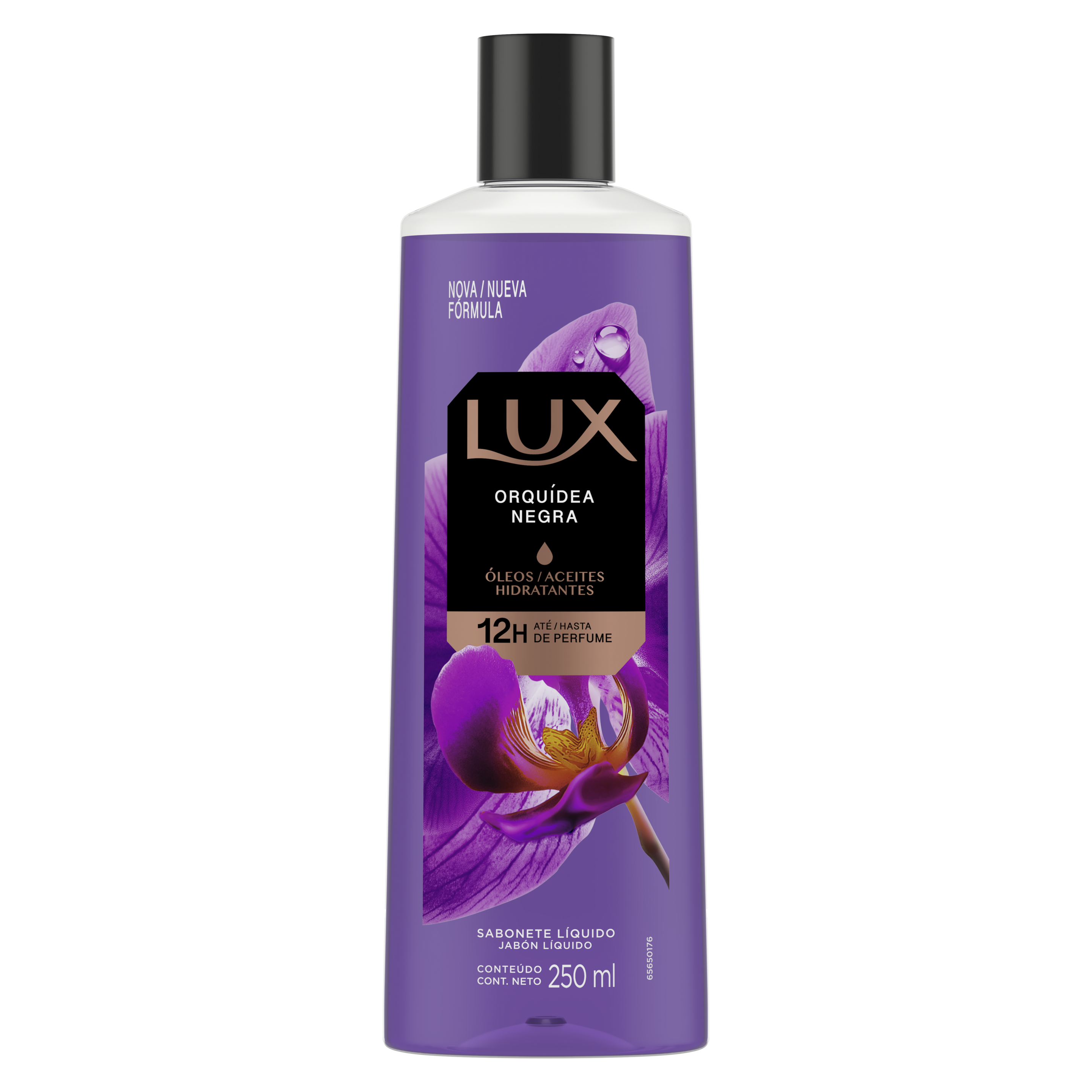 Embalagem frontal do sabonete líquido LUX Orquídea Negra