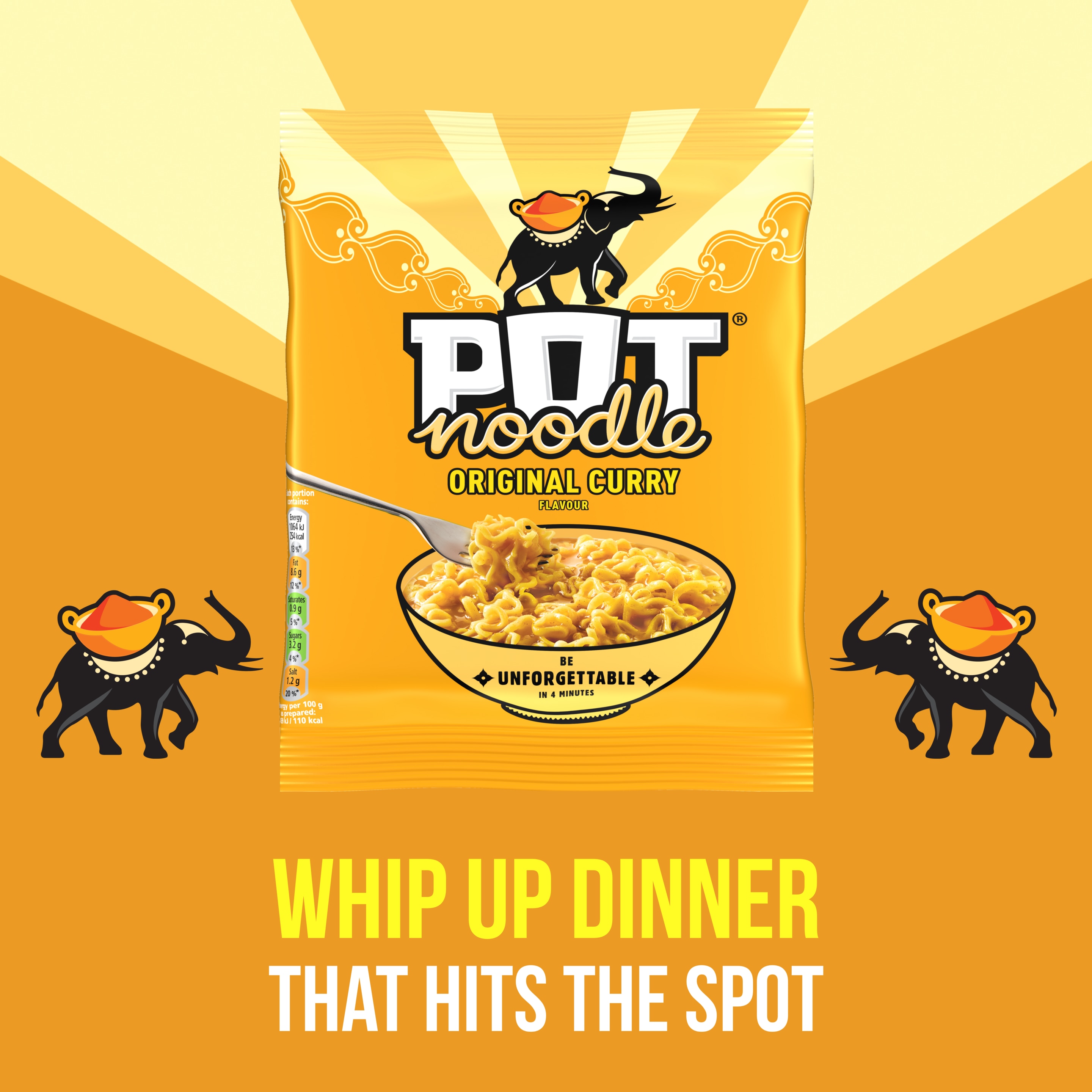 Pot Noodle Original Curry Instant Noodles Block 114 g