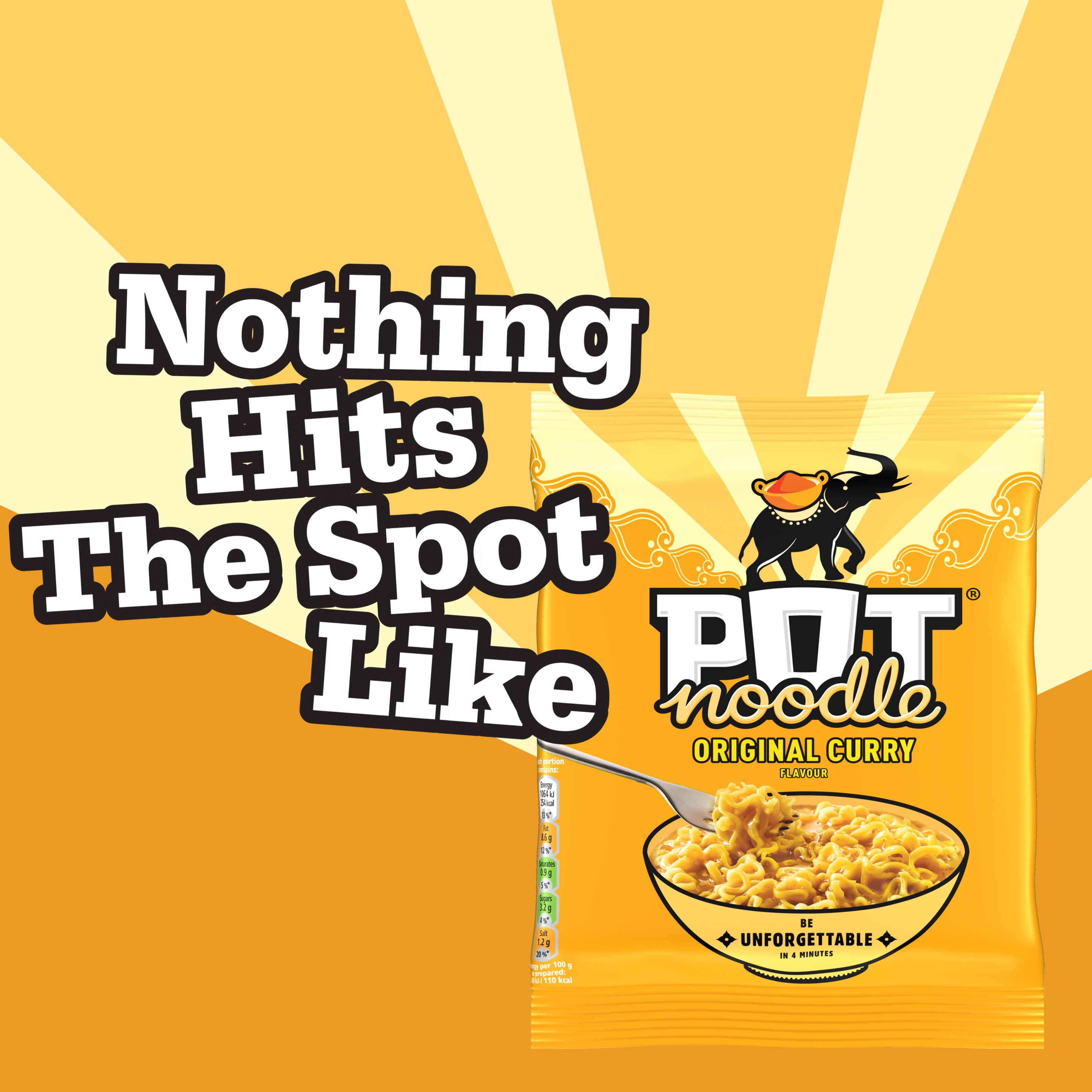 Pot Noodle Original Curry Instant Noodles Block 114 g