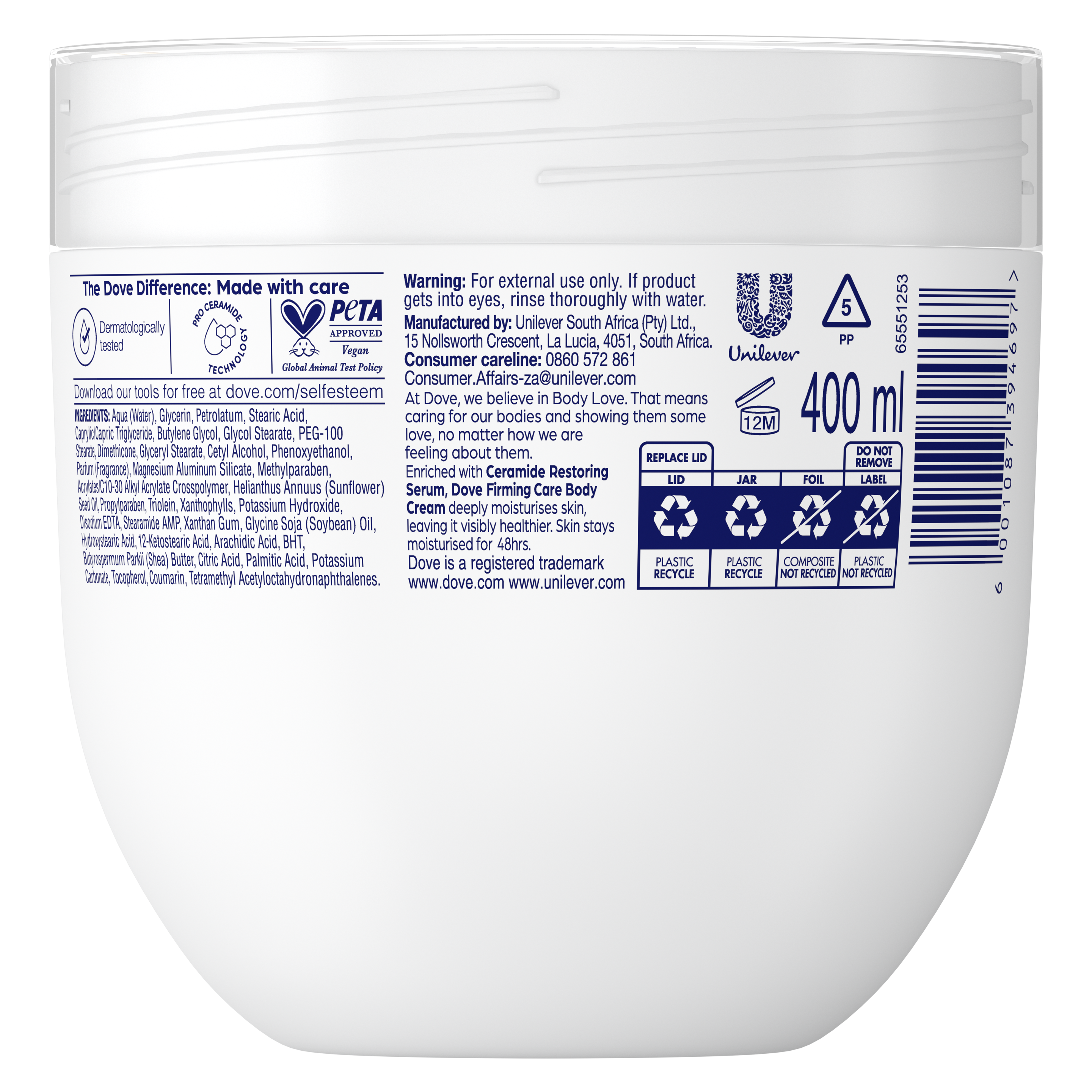 Dove  Firming Care  Moisturizing Body Cream  400ml packshot