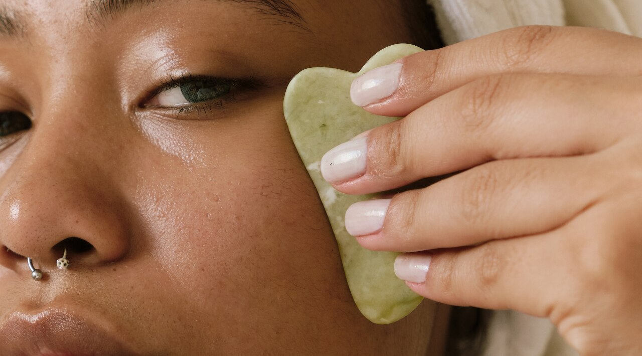 Gua sha for facial tension and puffiness