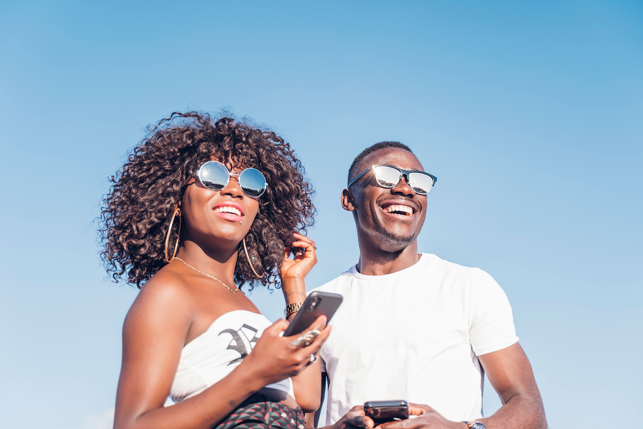 Couple in hot weather wearing antiperspirant for sweat defense  for sweat defense 