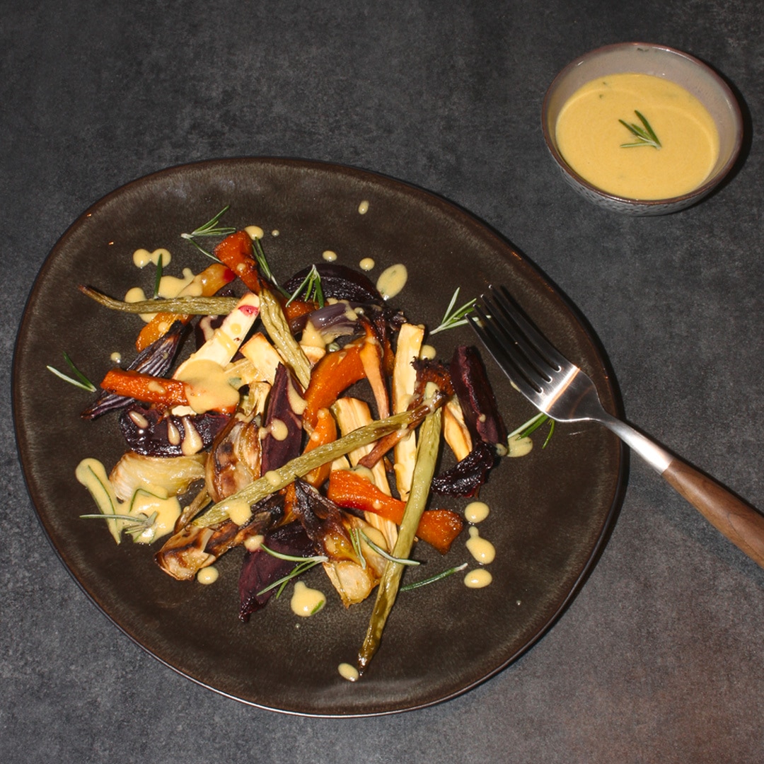 Roasted Vegetables With Maille Mustard Sauce