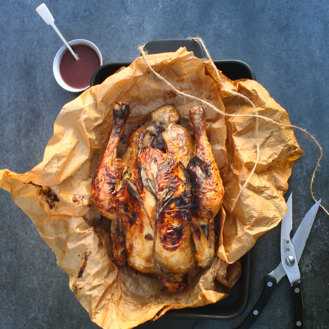 Sweet Roasted Chicken With Red Wine Sauce