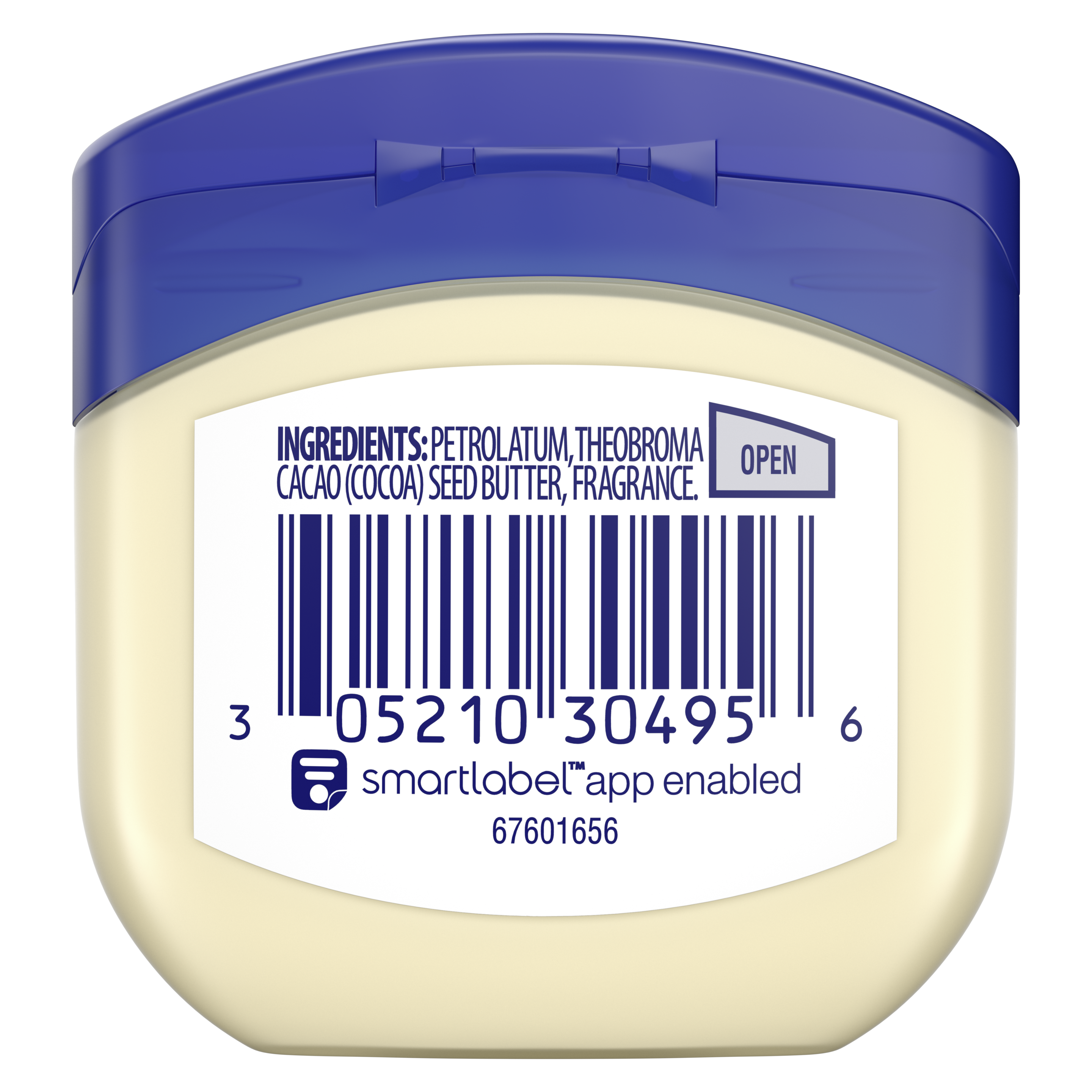 Vaseline® Cocoa Butter Jelly Jar back of pack