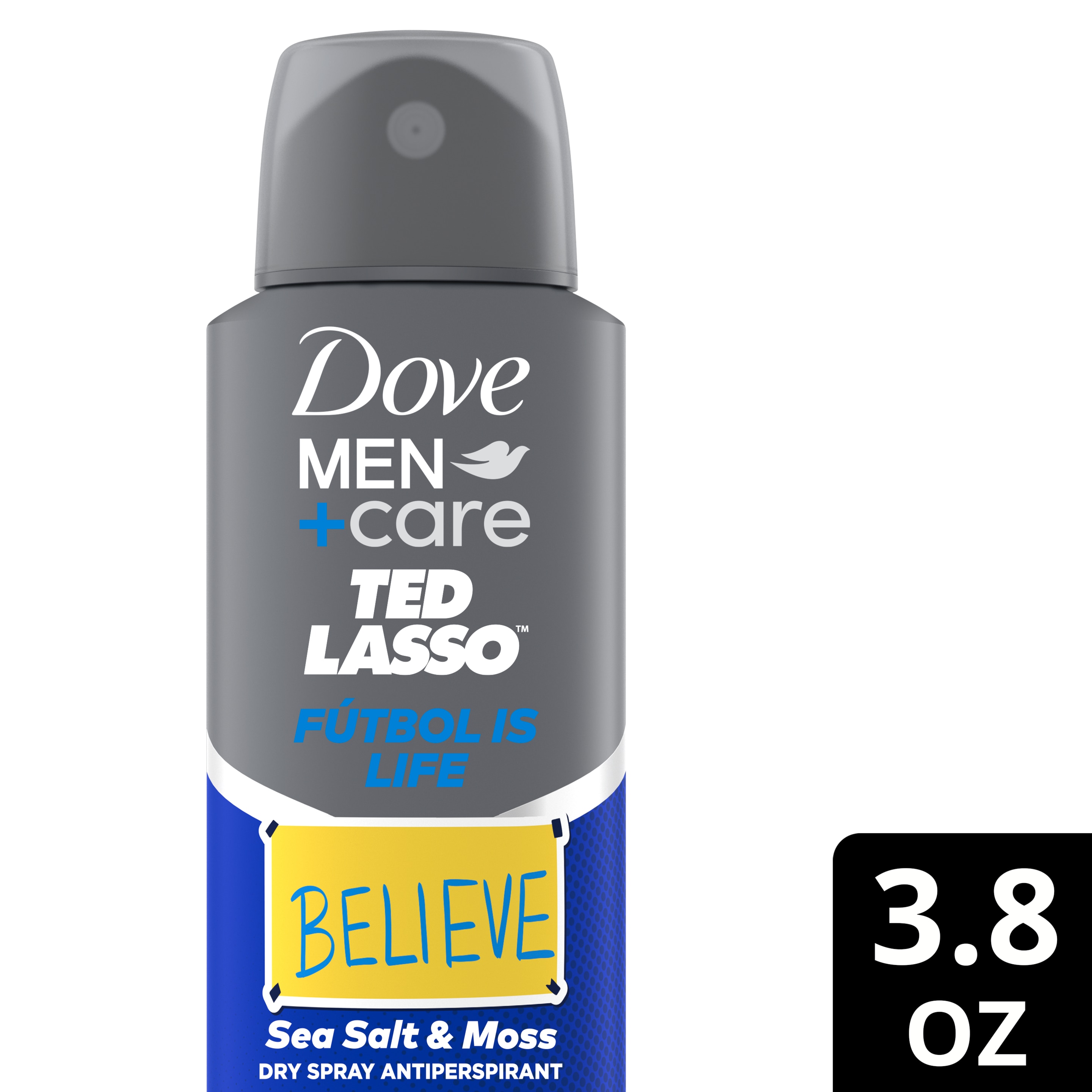 Dove Men+Care Ted Lasso Futbol is Life Dry Spray 3.8oz packshot