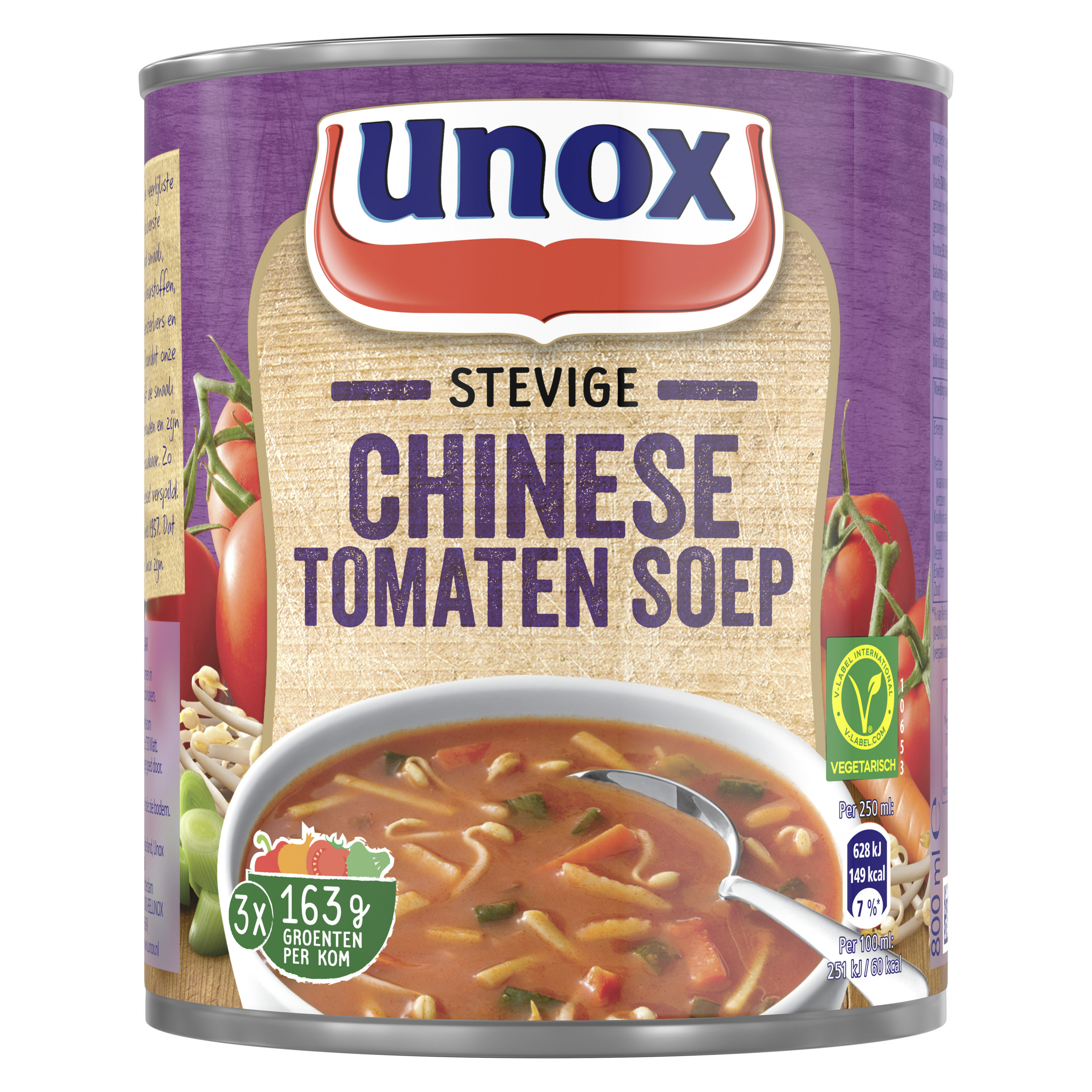 Unox Soep in blik Stevige Chinese Tomatensoep 800 ml packshot