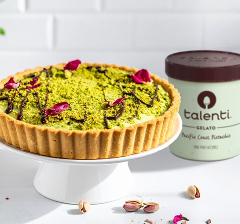 Pistachio Chocolate Gelato Tart made with Talenti Pacific Coast Pistachio Gelato