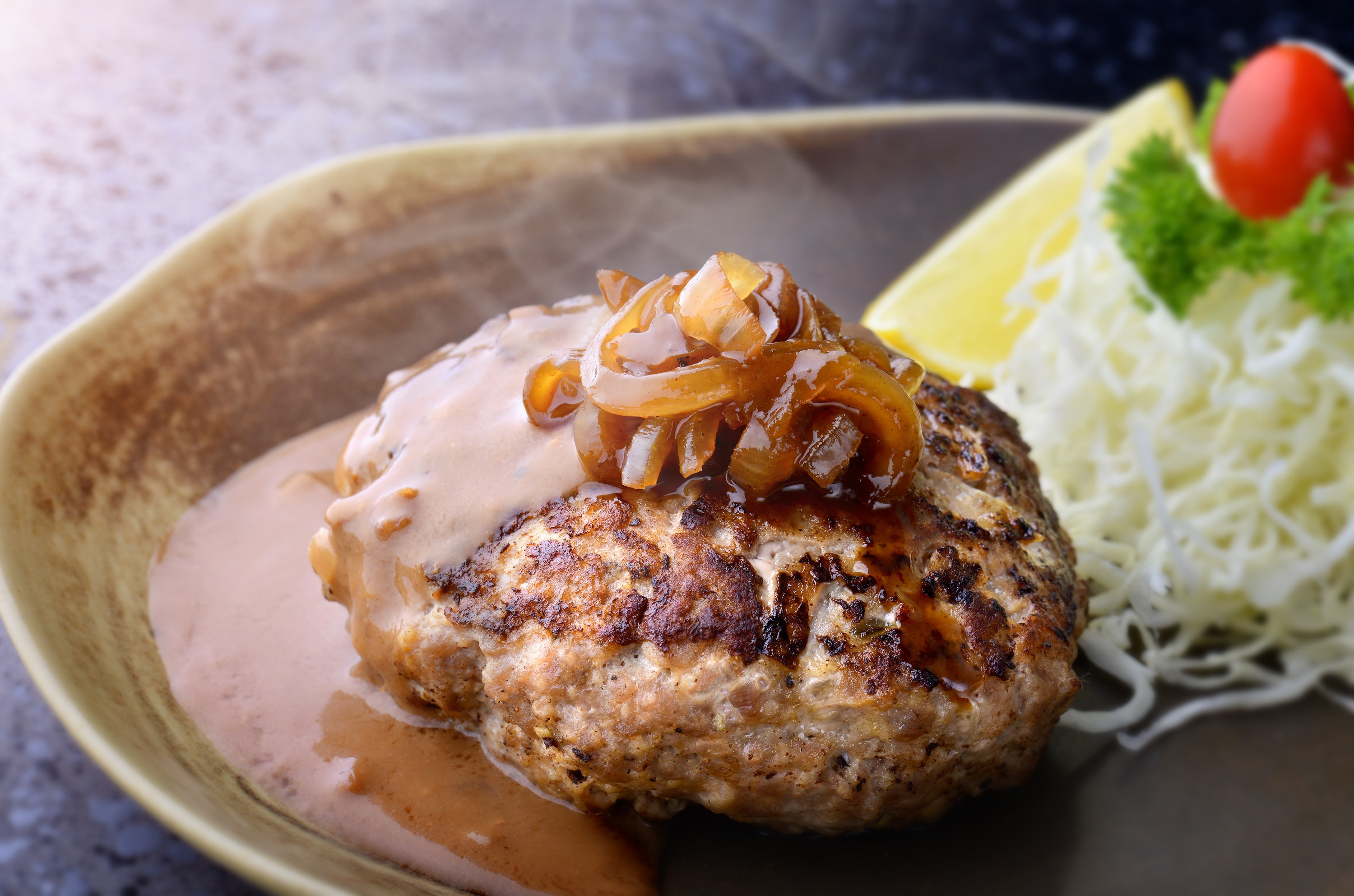 Filipino Fast Food-Style Burger Steak With Creamy Gravy