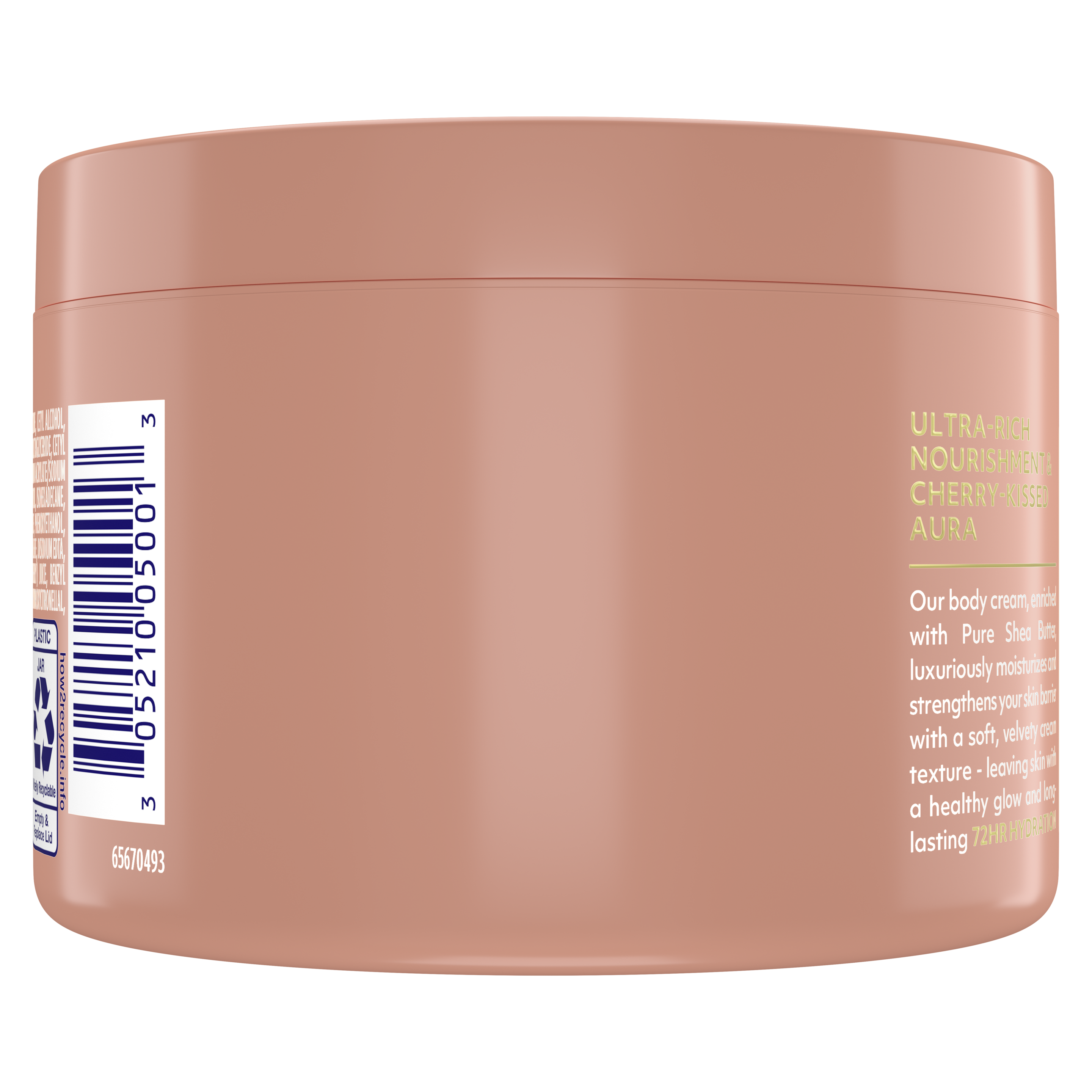 Vaseline® Cherry Aura Whipped Body Cream back of pack