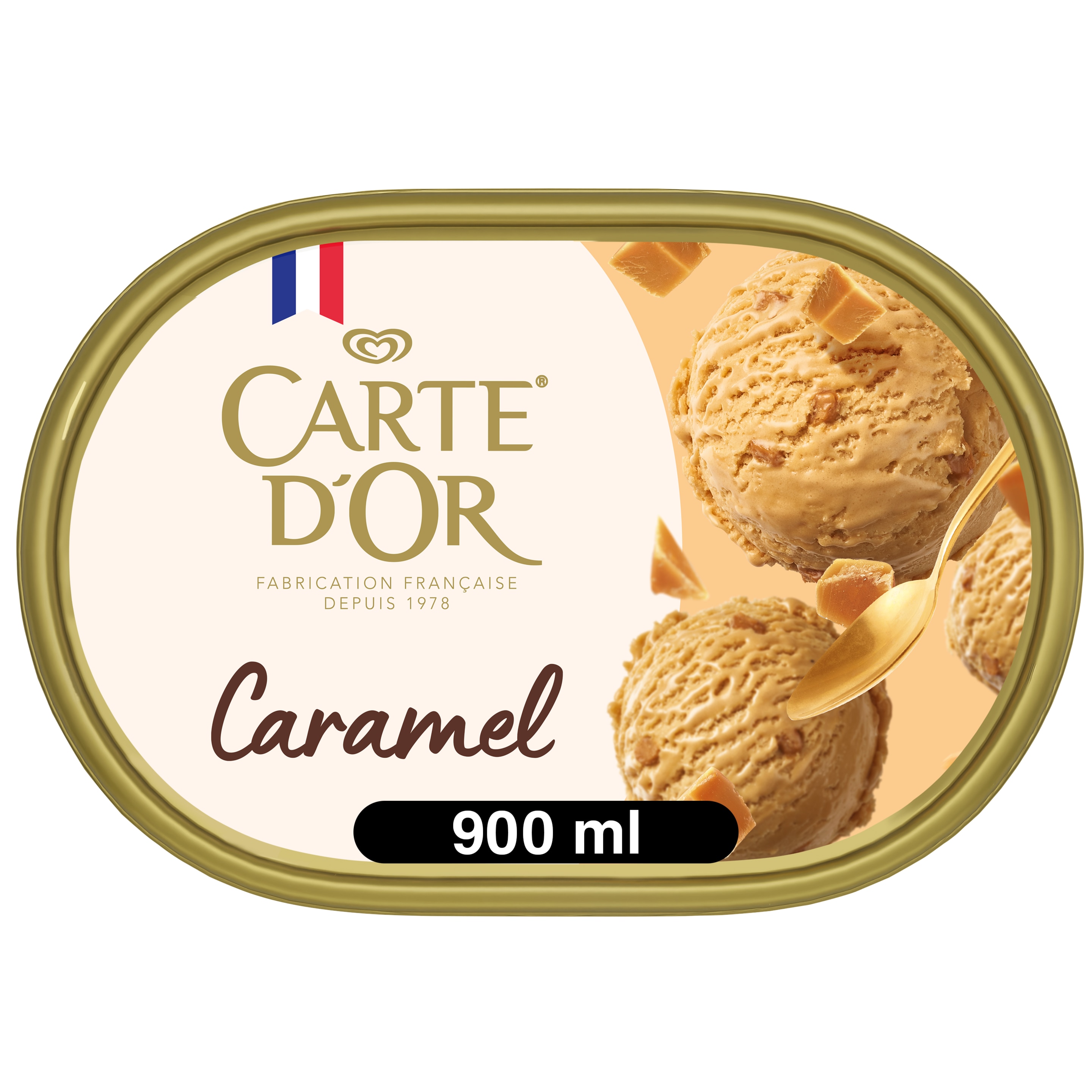 Carte D'Or  Glace Bac Crème Glacée  Caramel Fleur de Sel  900ml packshot