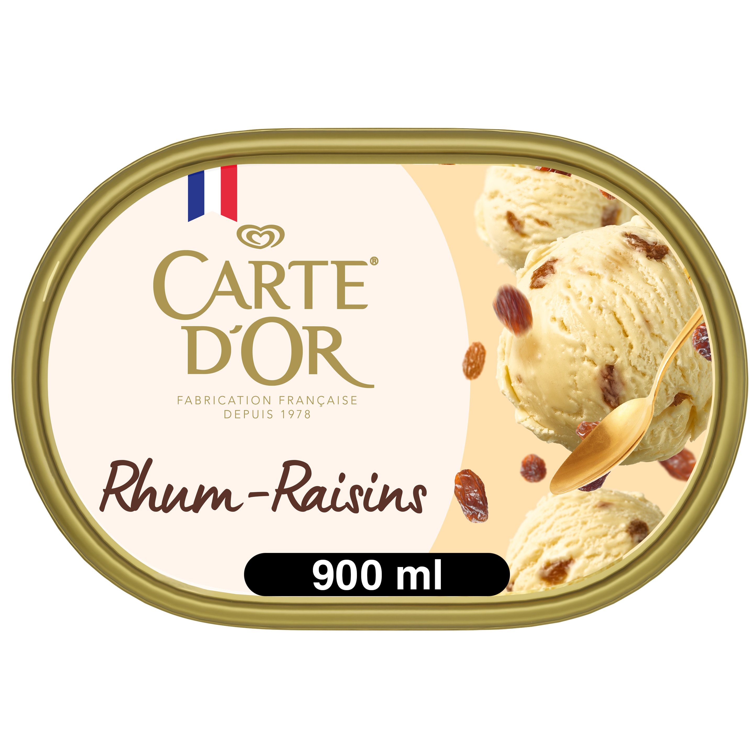 Carte D'Or  Glace Bac Crème Glacée  Rhum-Raisins  900ml packshot