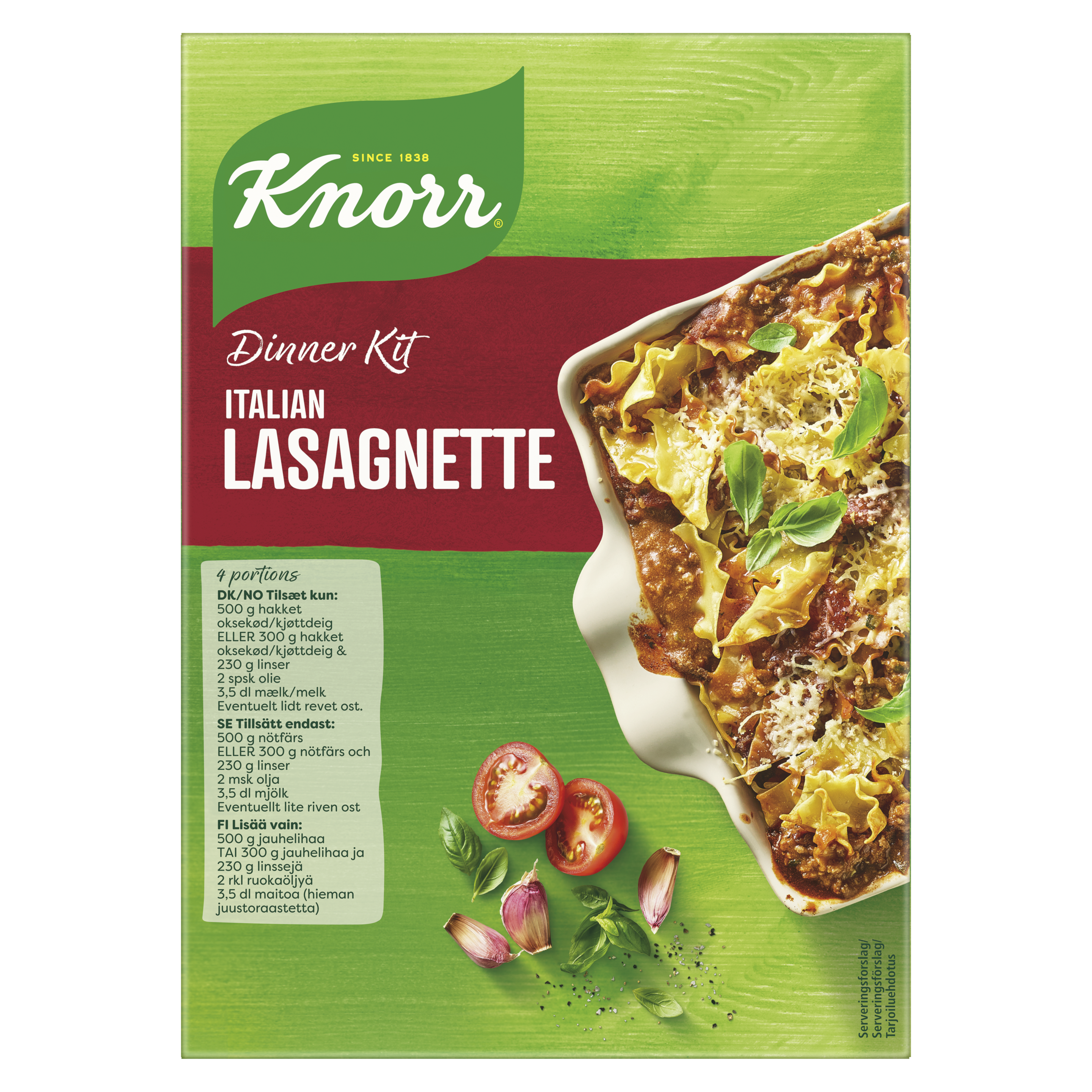 Dinner Kit Italian Lasagnette packshot