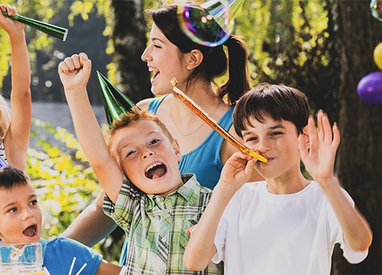 Kids having fun at a party outdoors