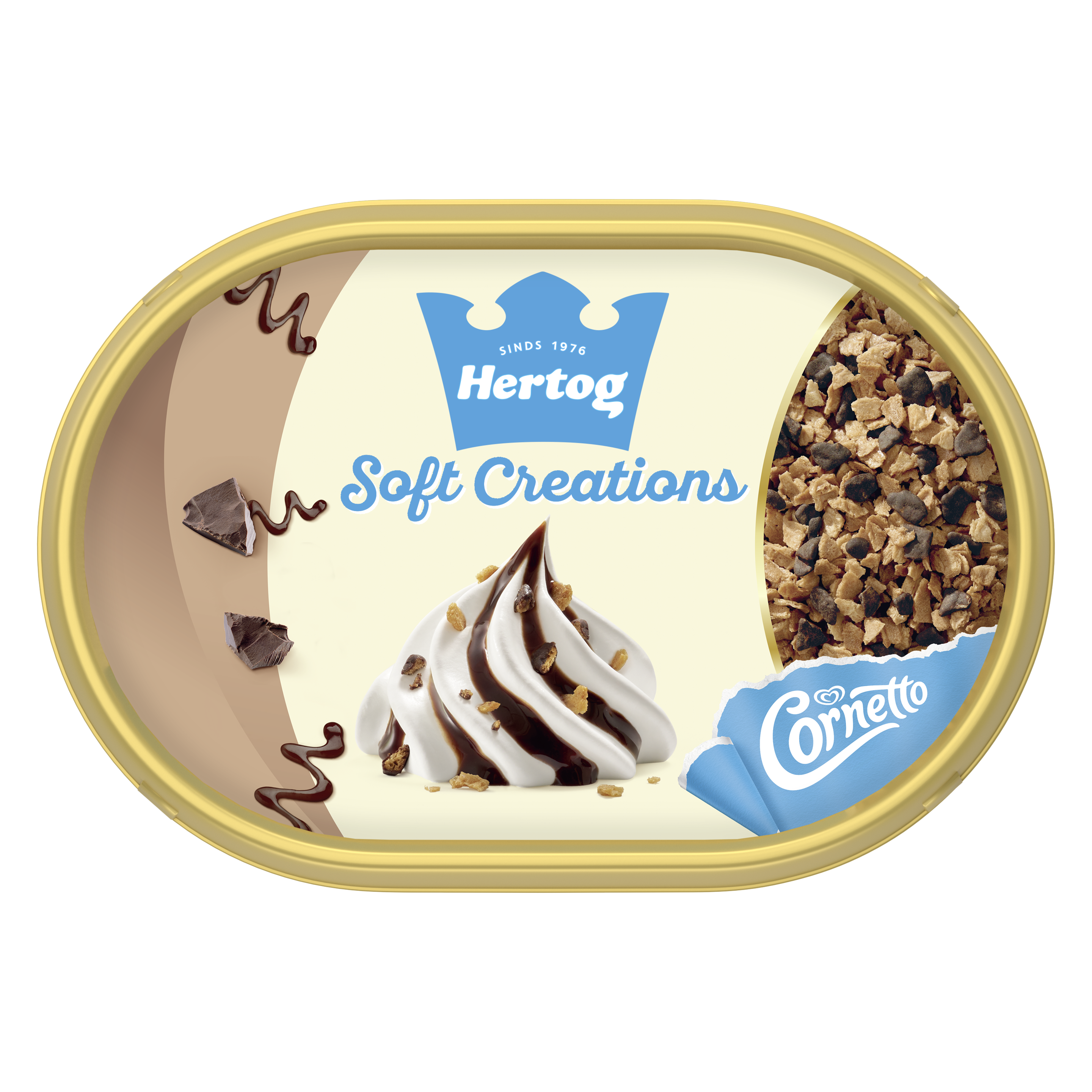 Soft Creations Vanille Softijs met chocoladesaus 750 ml packshot