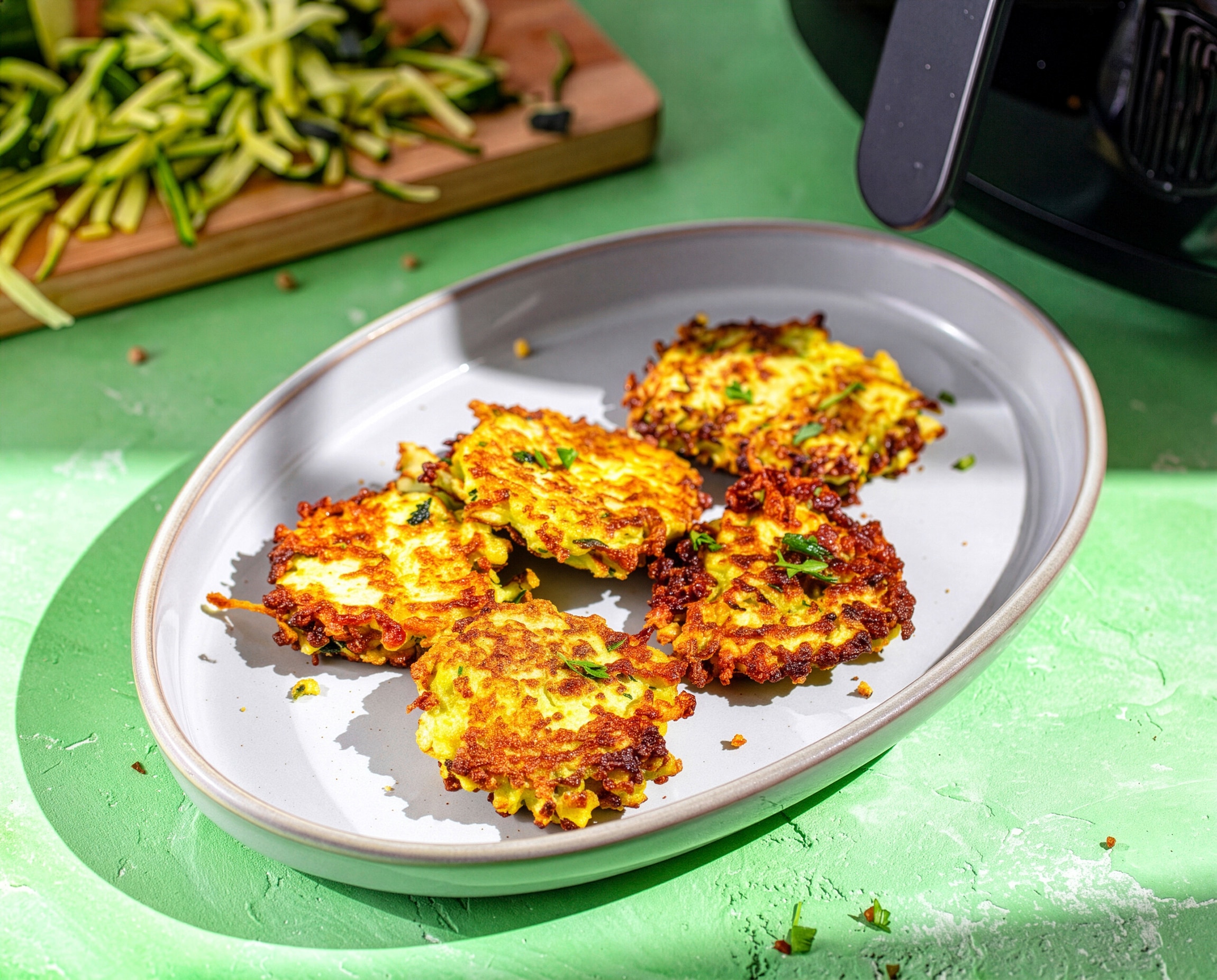 Zucchini Puffer aus dem Air Fryer 38 Min  recipe