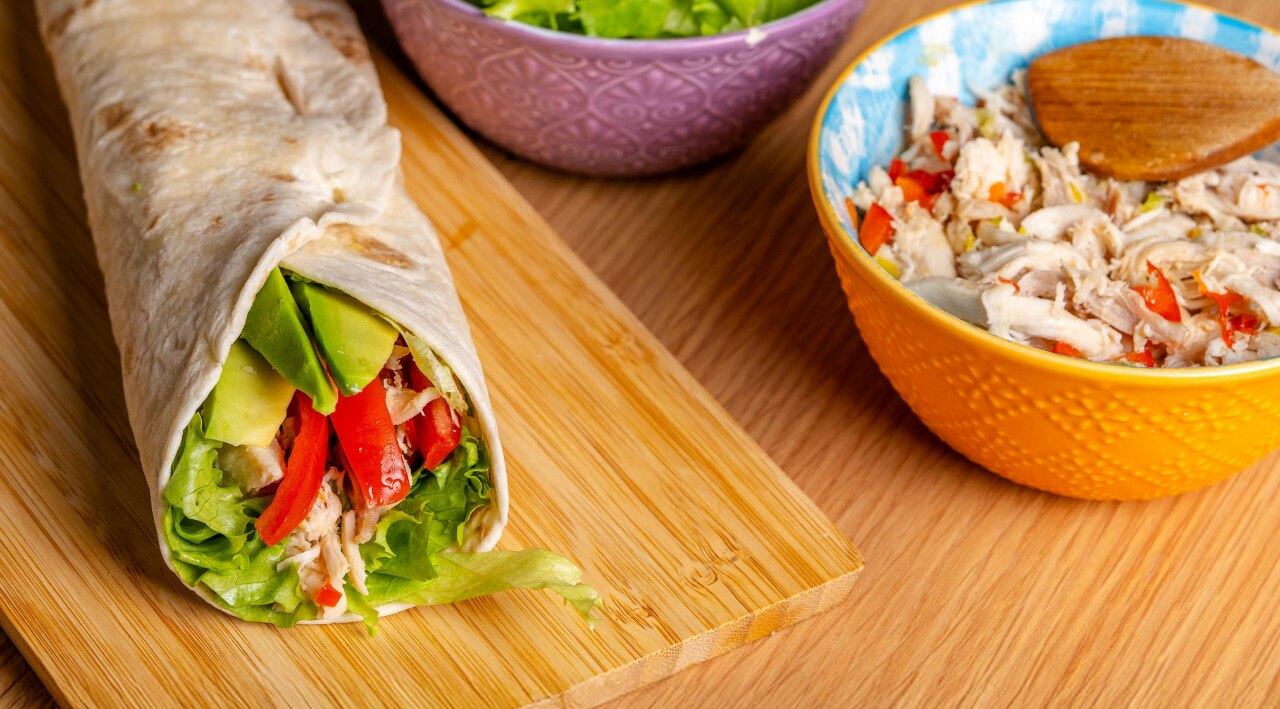 Avocado Stuffed Roti Roll