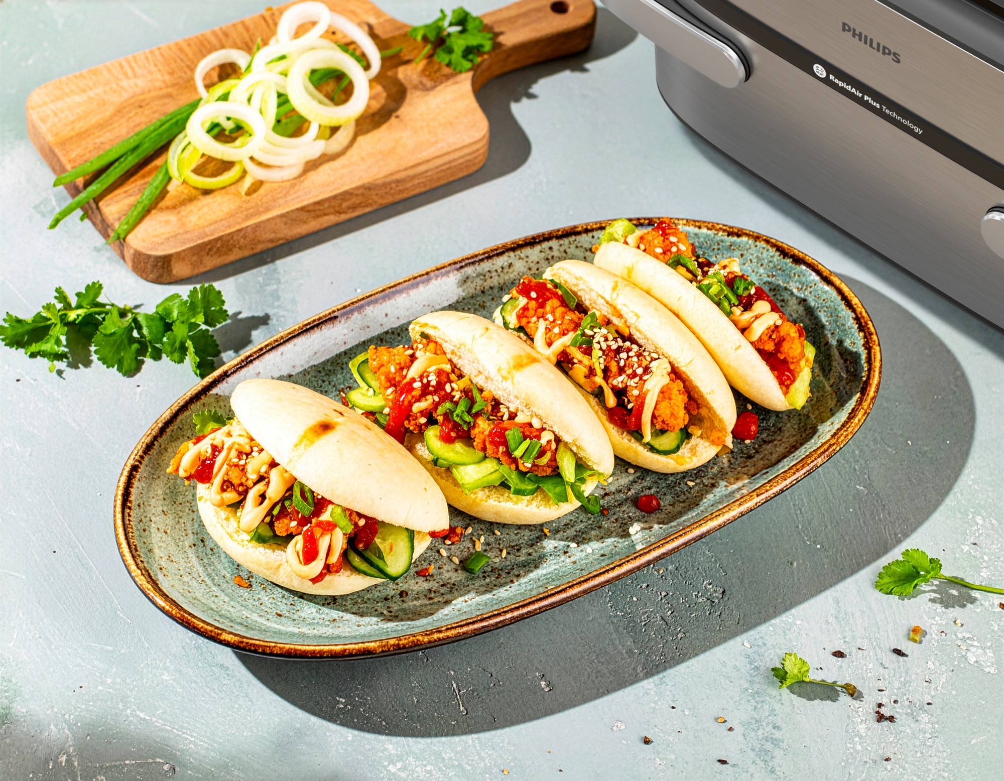 Bao Buns mit Crispy Chicken aus dem Air Fryer und Chili-Mayo 40 Min  recipe