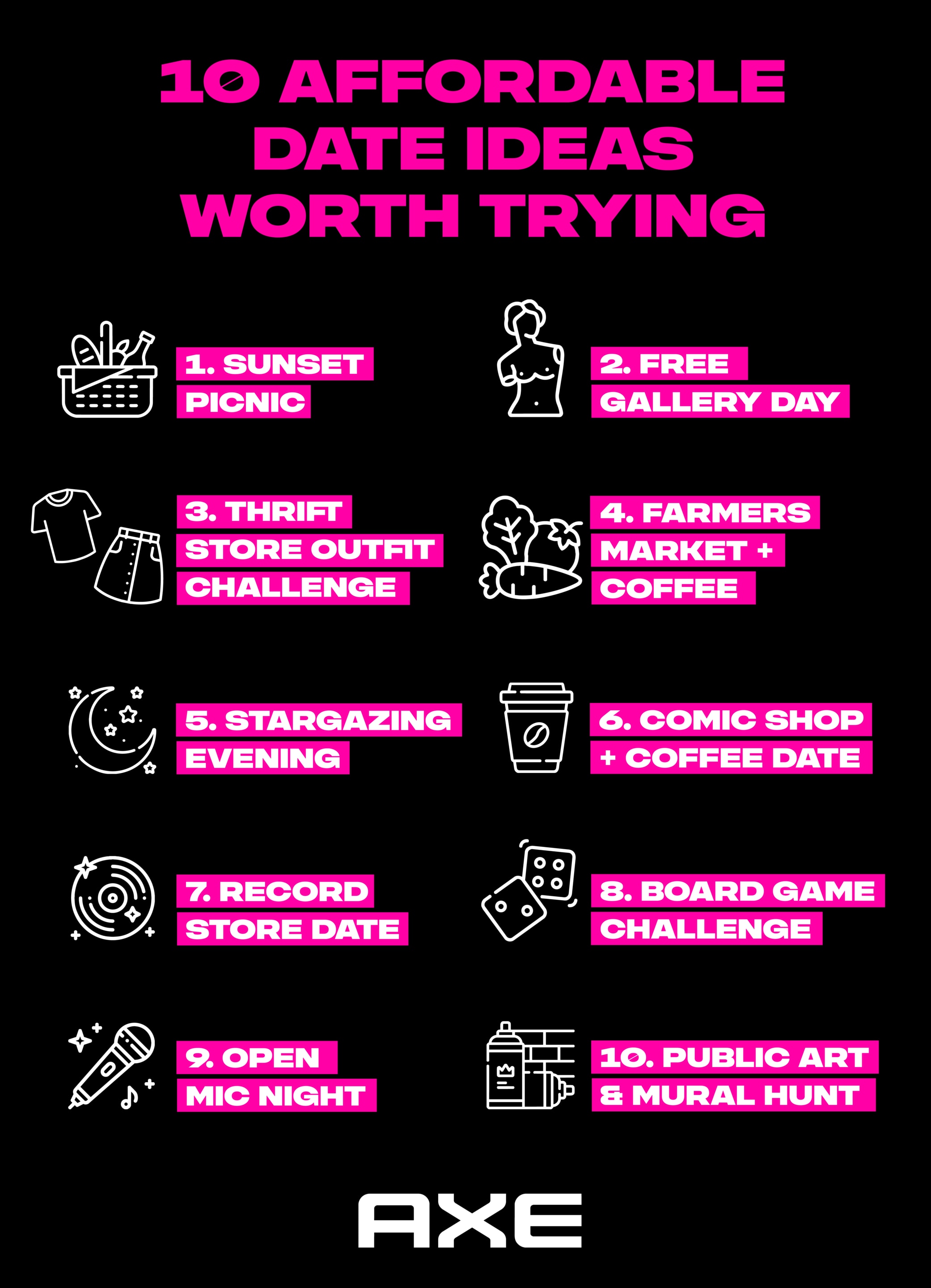 Affordable date ideas infographic