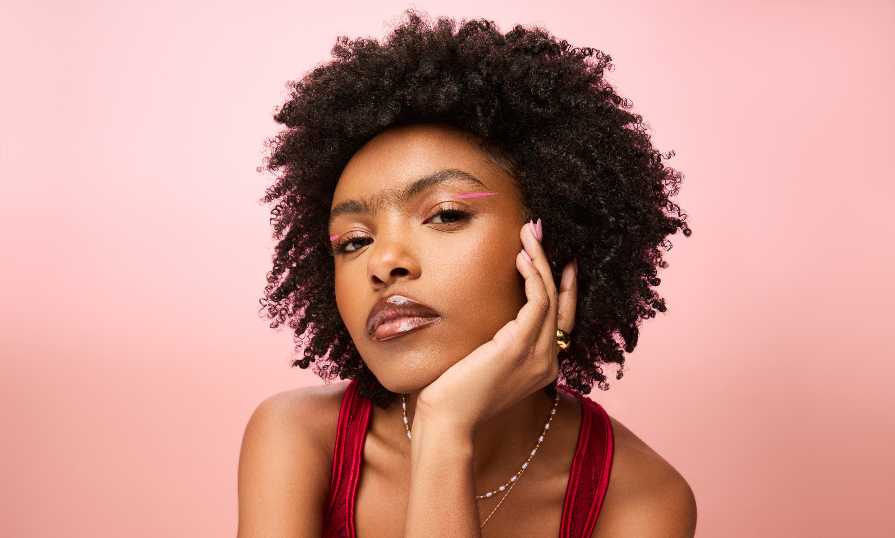Woman with frizz-free textured hair