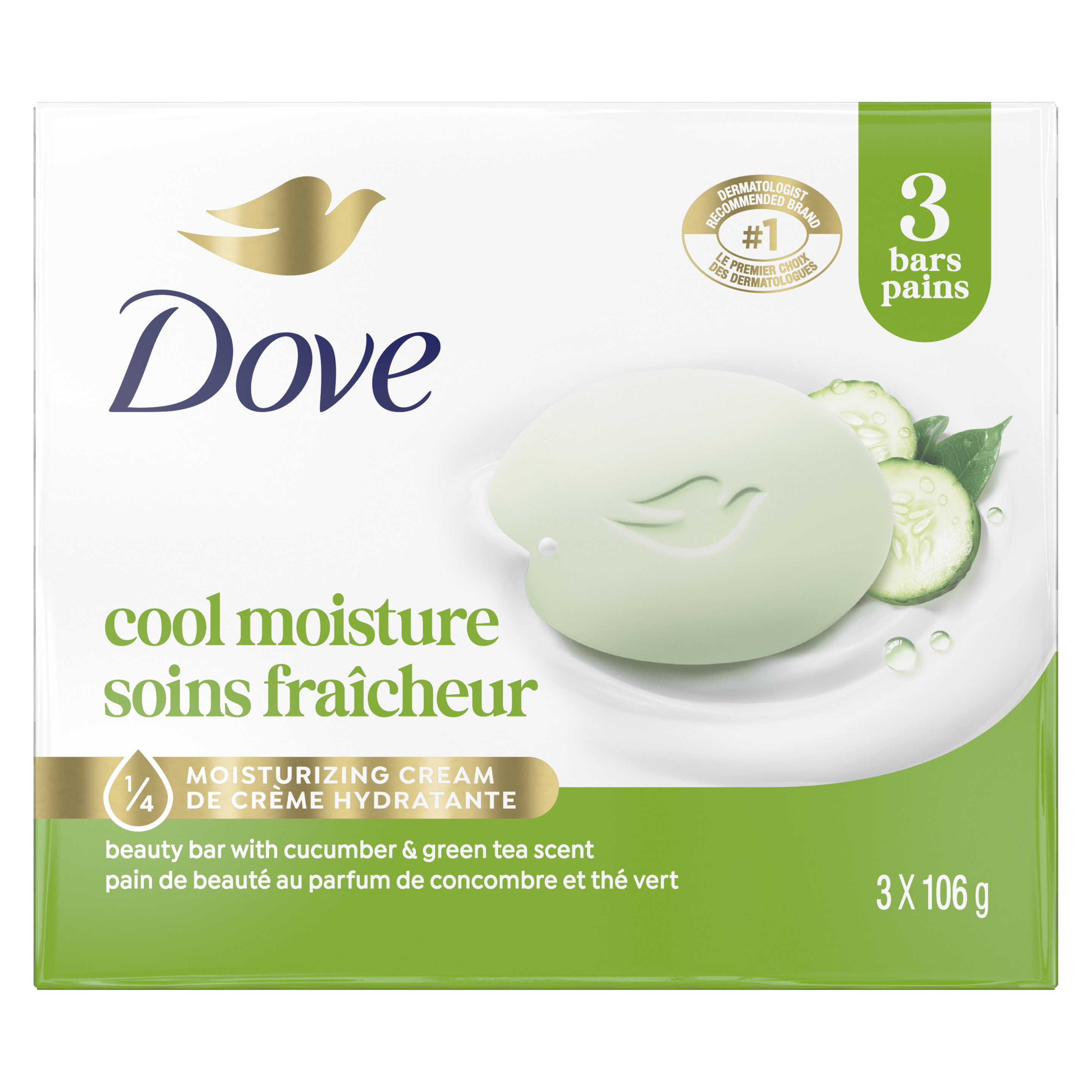 Go Fresh Cool Moisture Cucumber & Green Tea Beauty Bar 3x106g