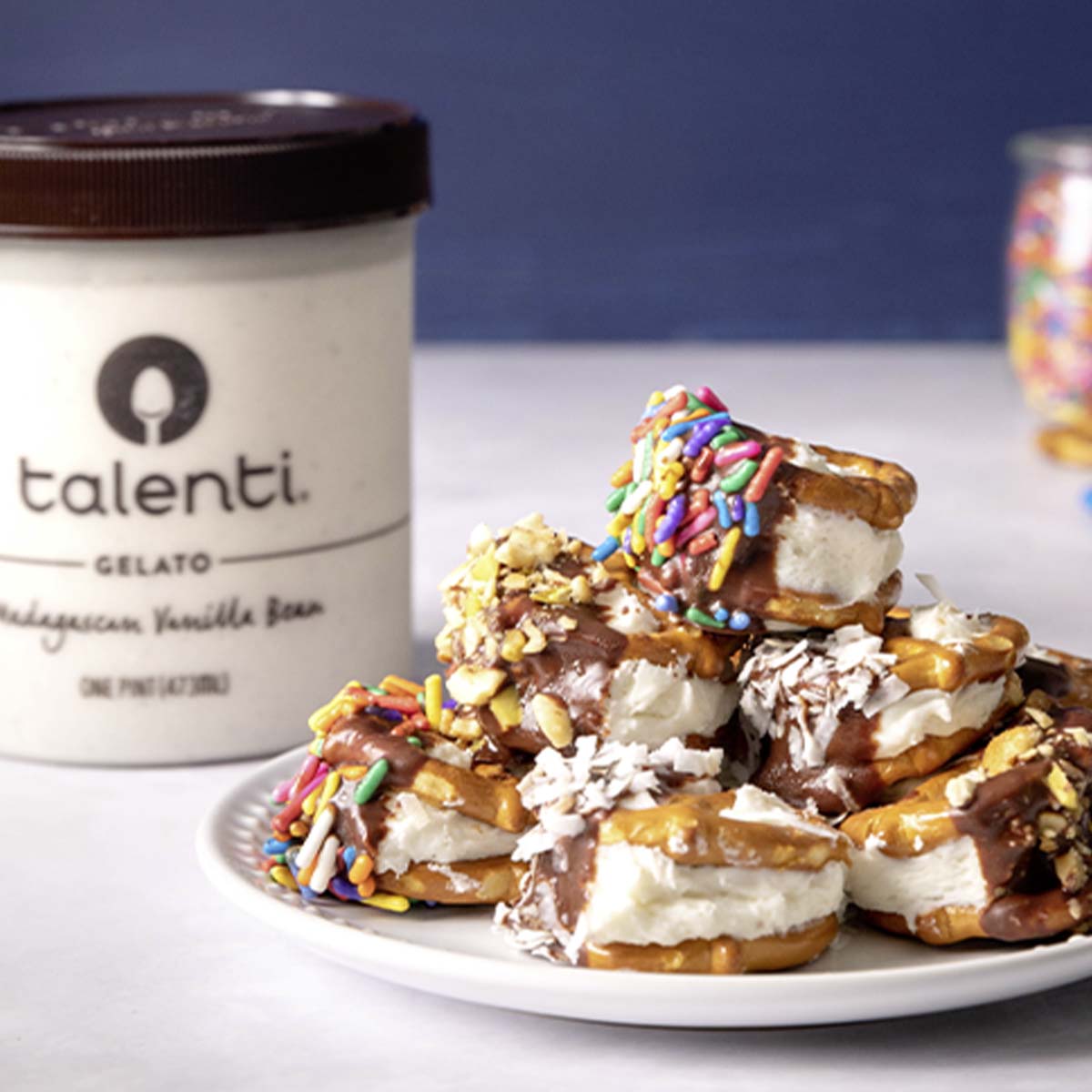 Gelato Pretzel Bite Sandwiches