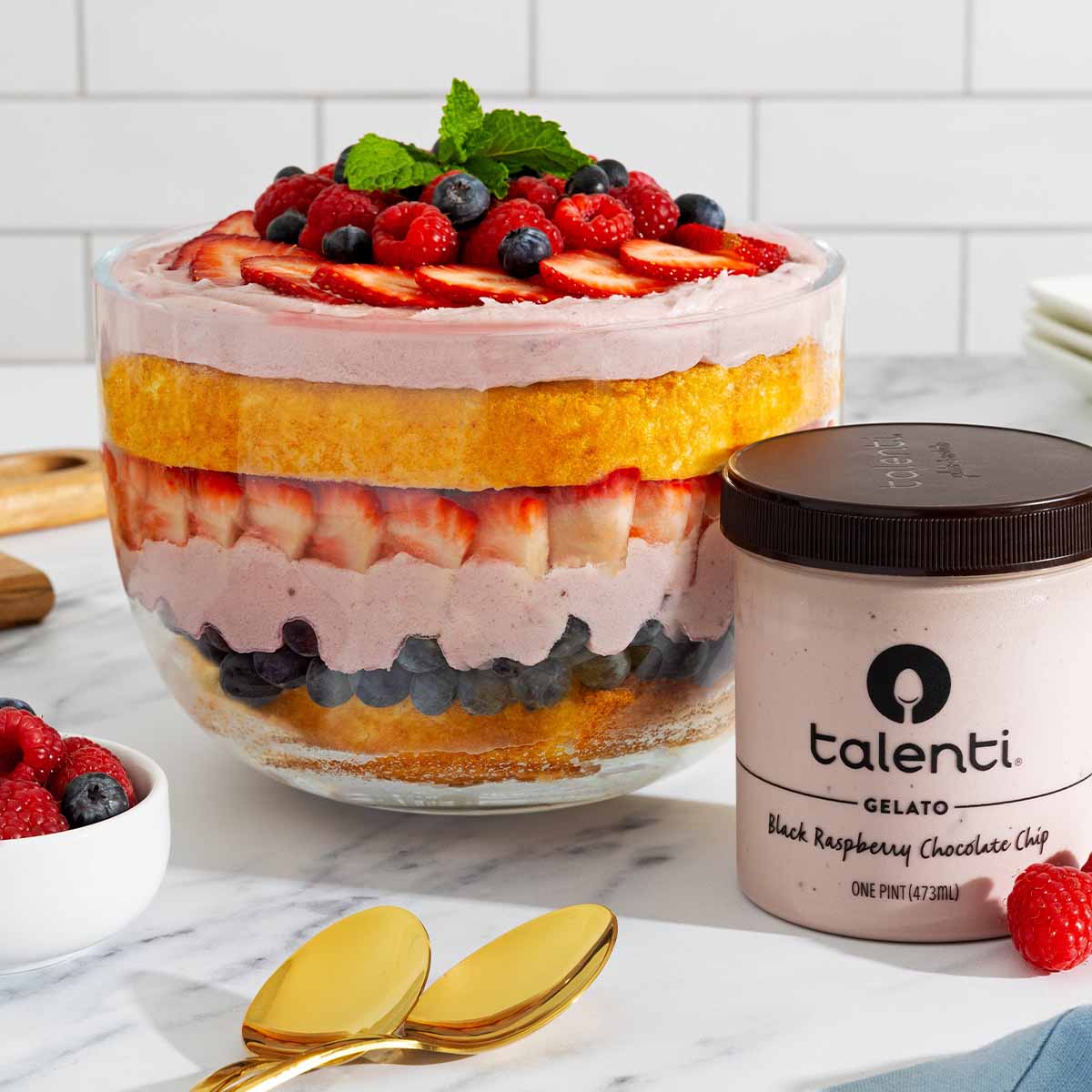 Black Raspberry Chocolate Chip Berry Trifle