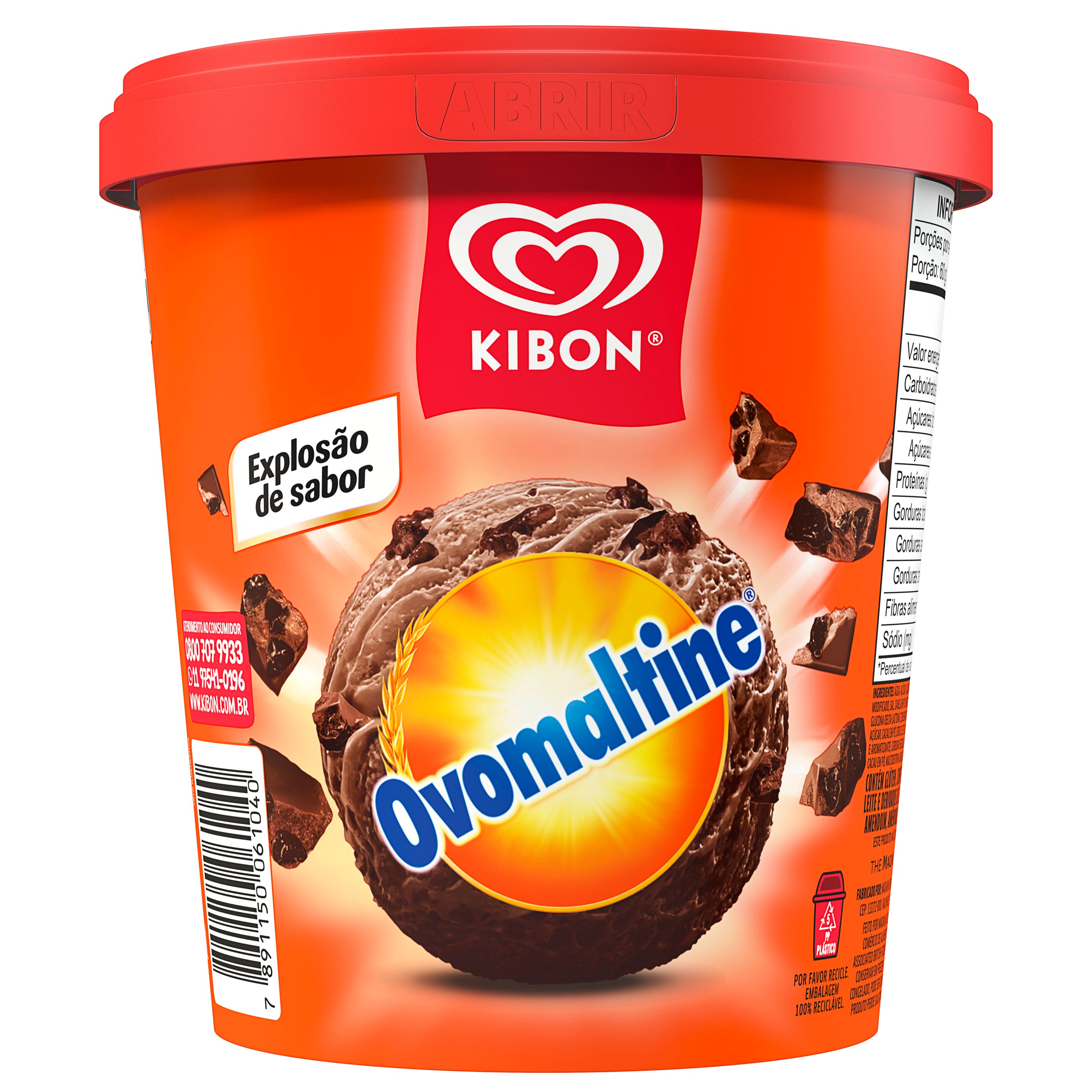 Pote do sorvete sabor Ovomaltine da Kibon packshot