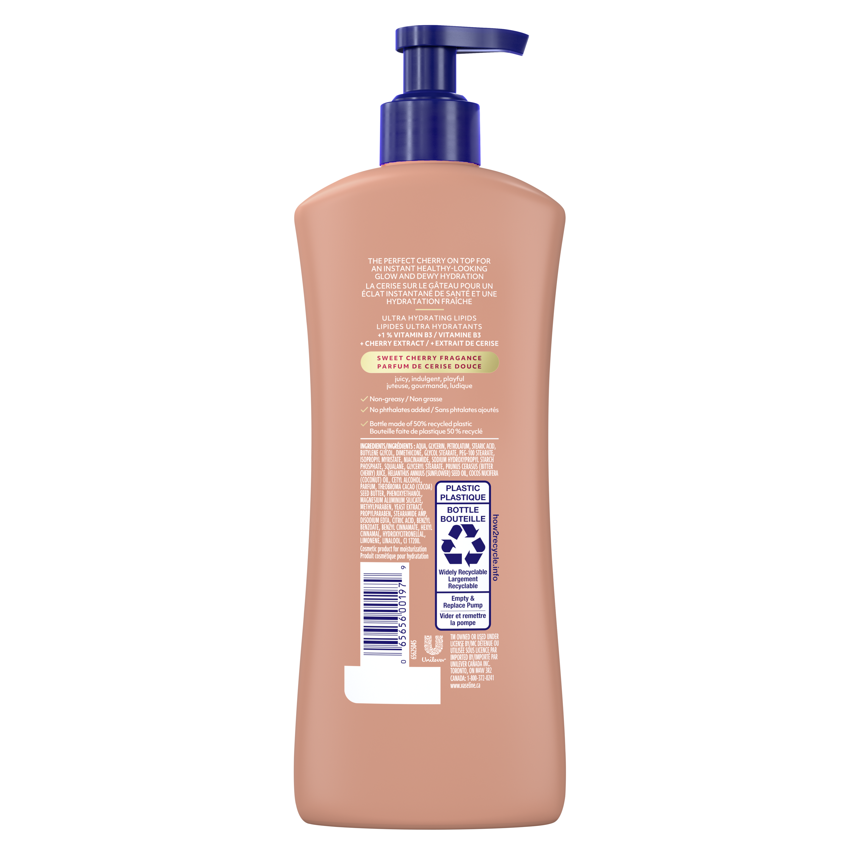 Vaseline® Aura de Cerise Lotion corporelle back of pack