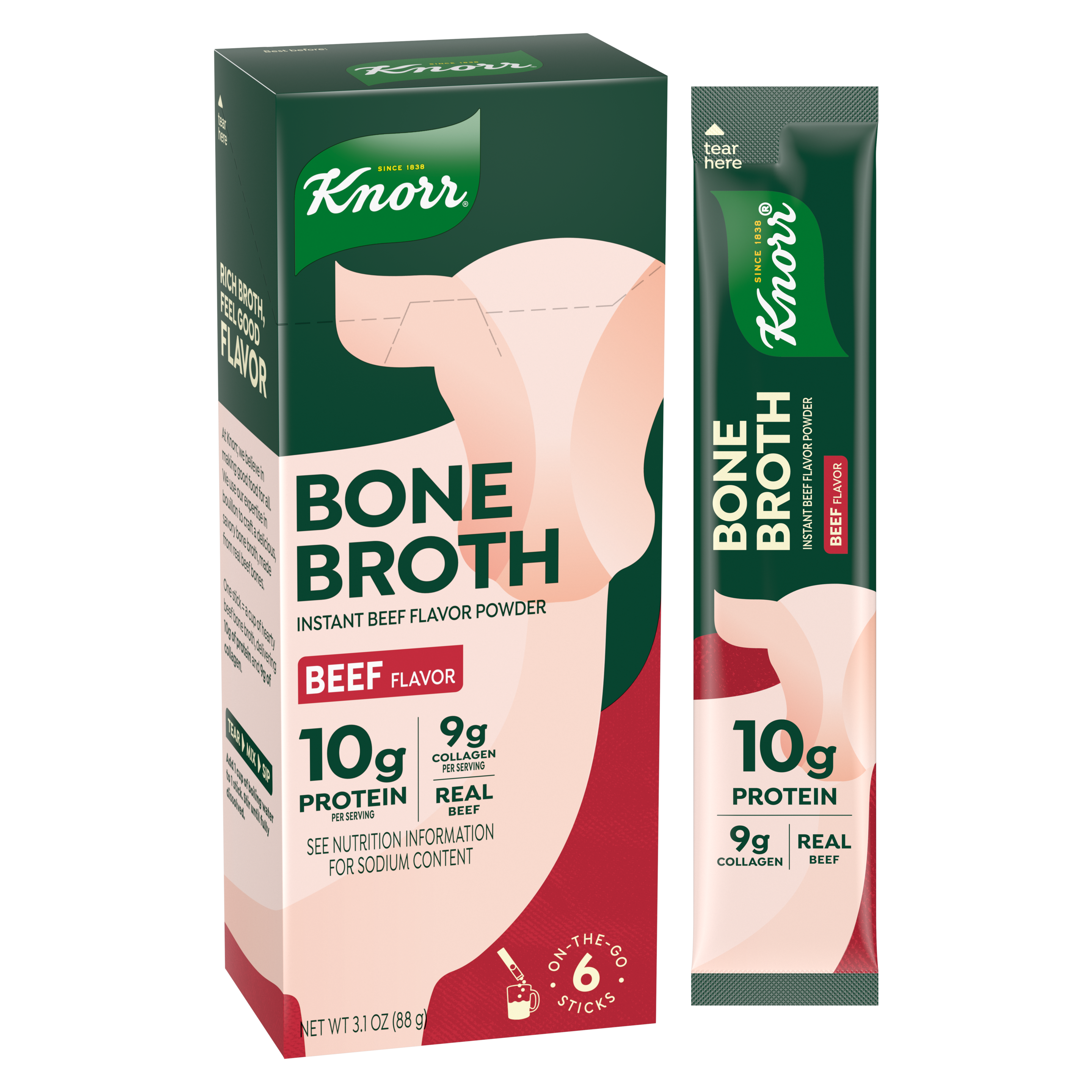Knorr Beef Bone Broth font of pack packshot