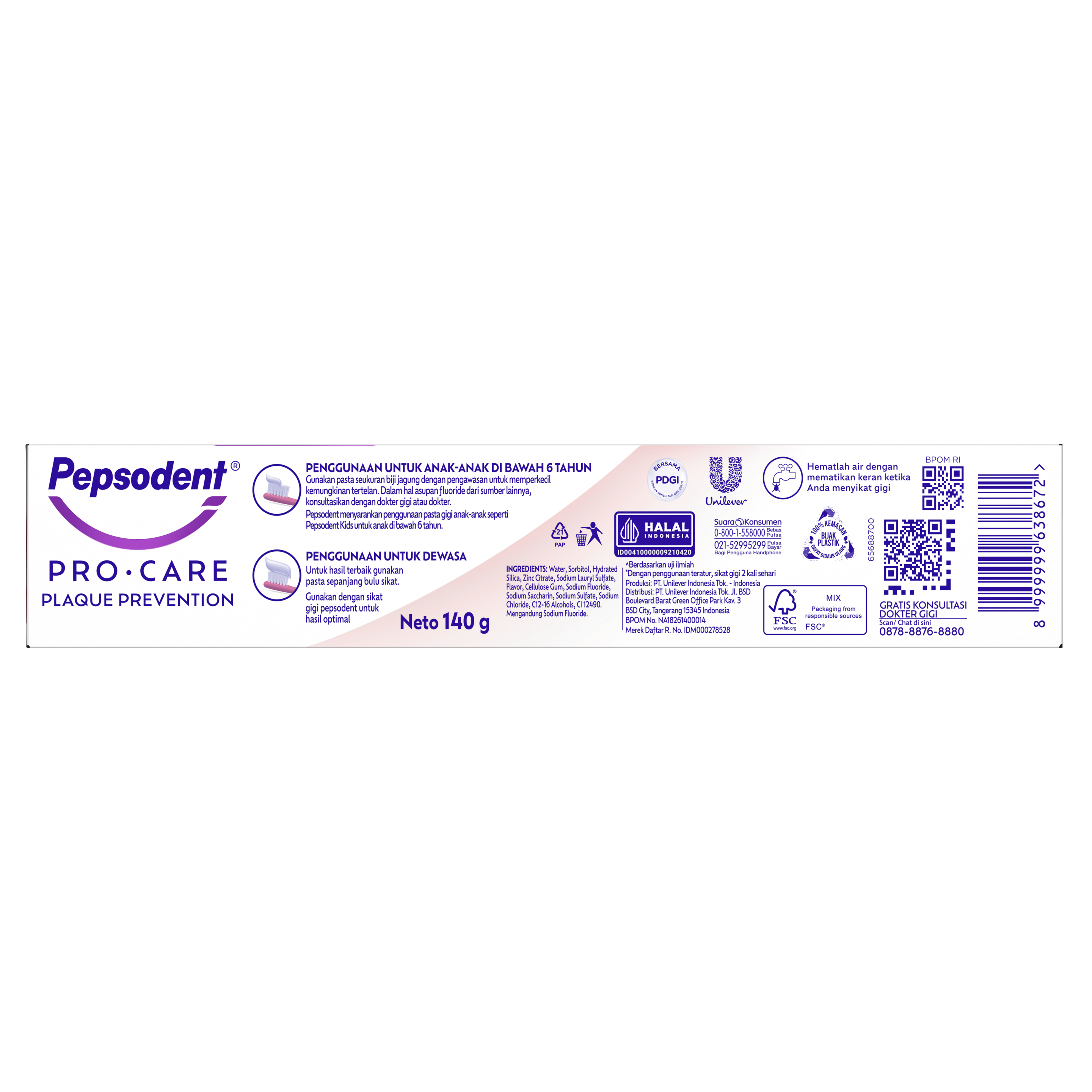 Pasta Gigi Pepsodent PRO CARE Plaque Prevention