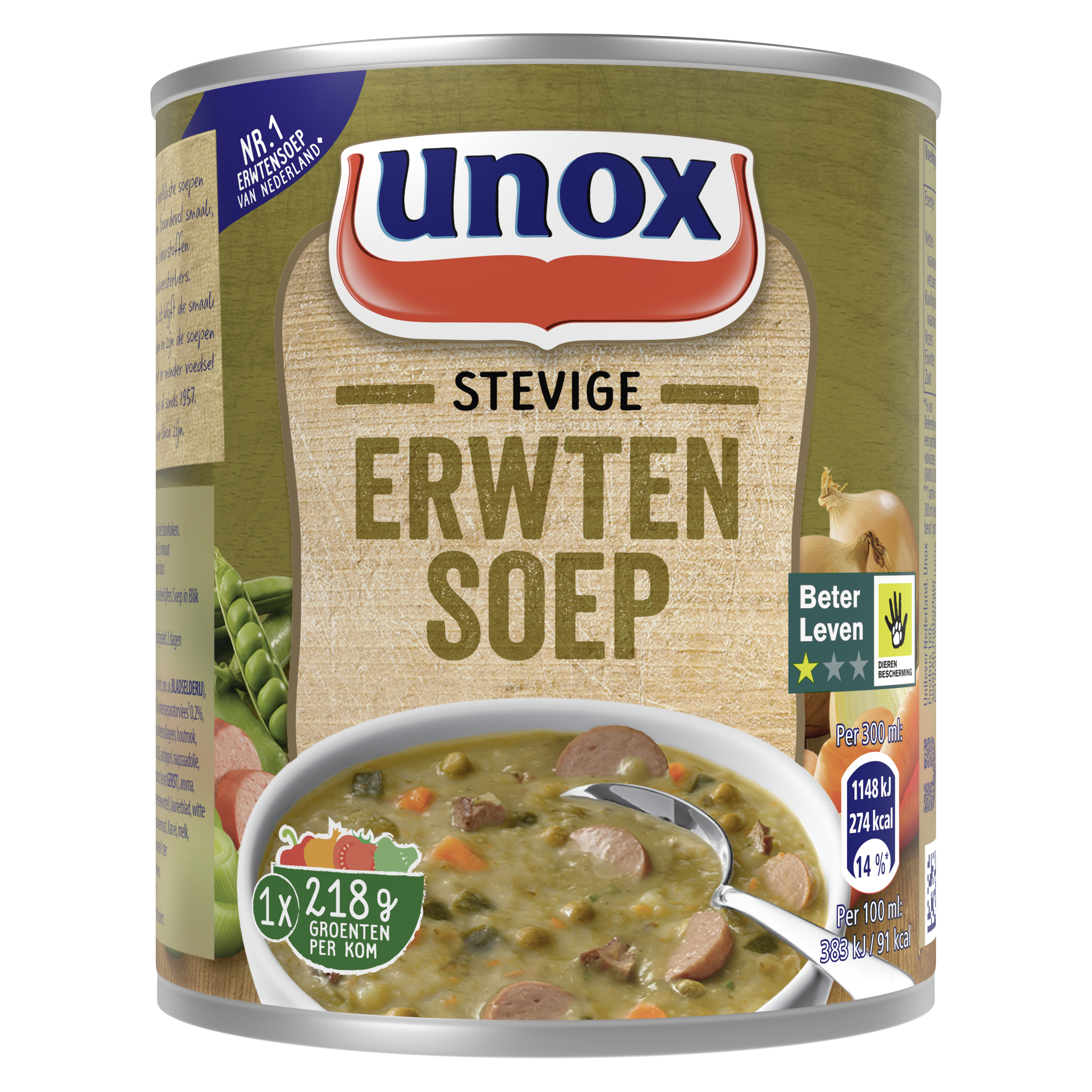Unox Soep in blik Stevige Erwtensoep 300 ml packshot