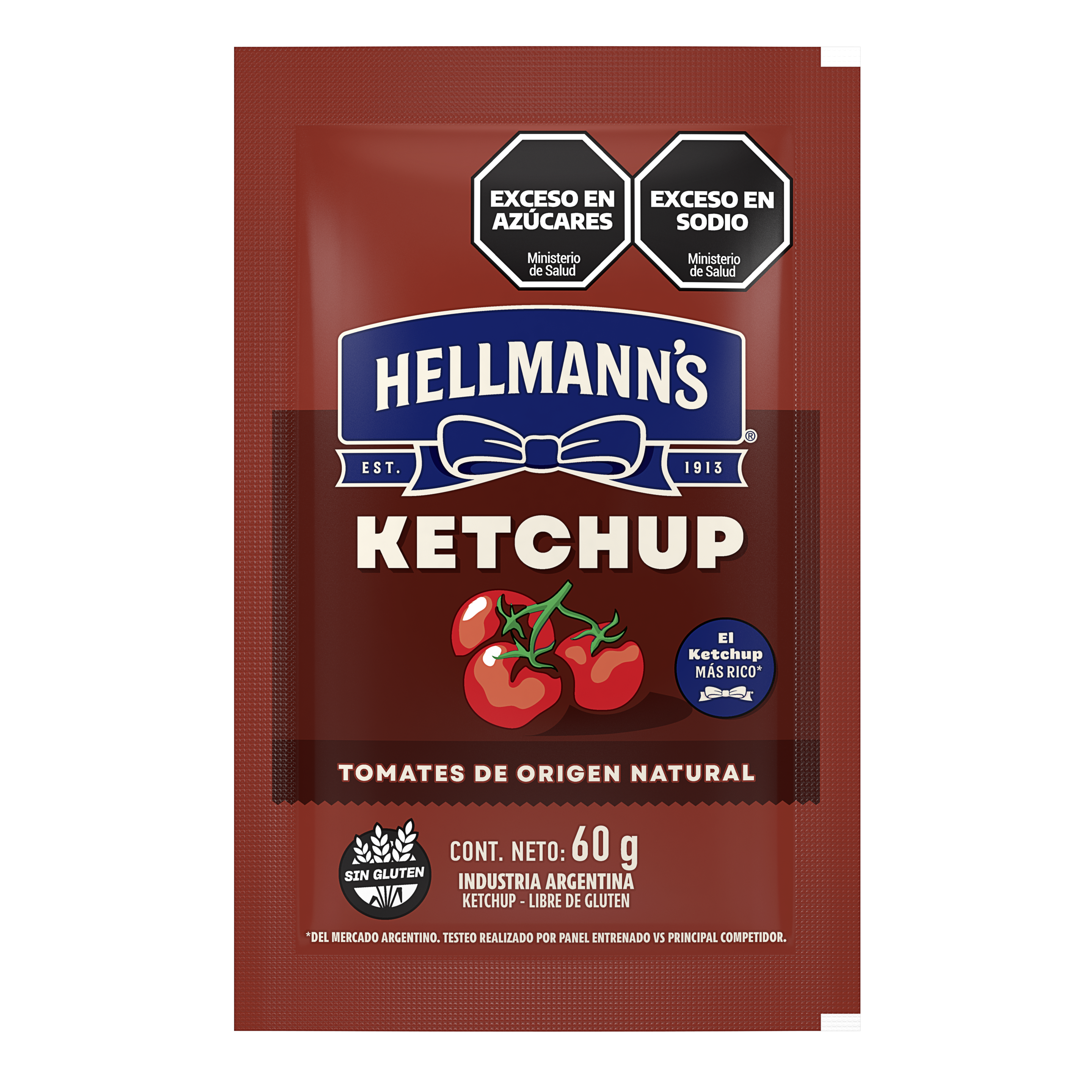 Envase doypack rojo de ketchup Hellmann´s