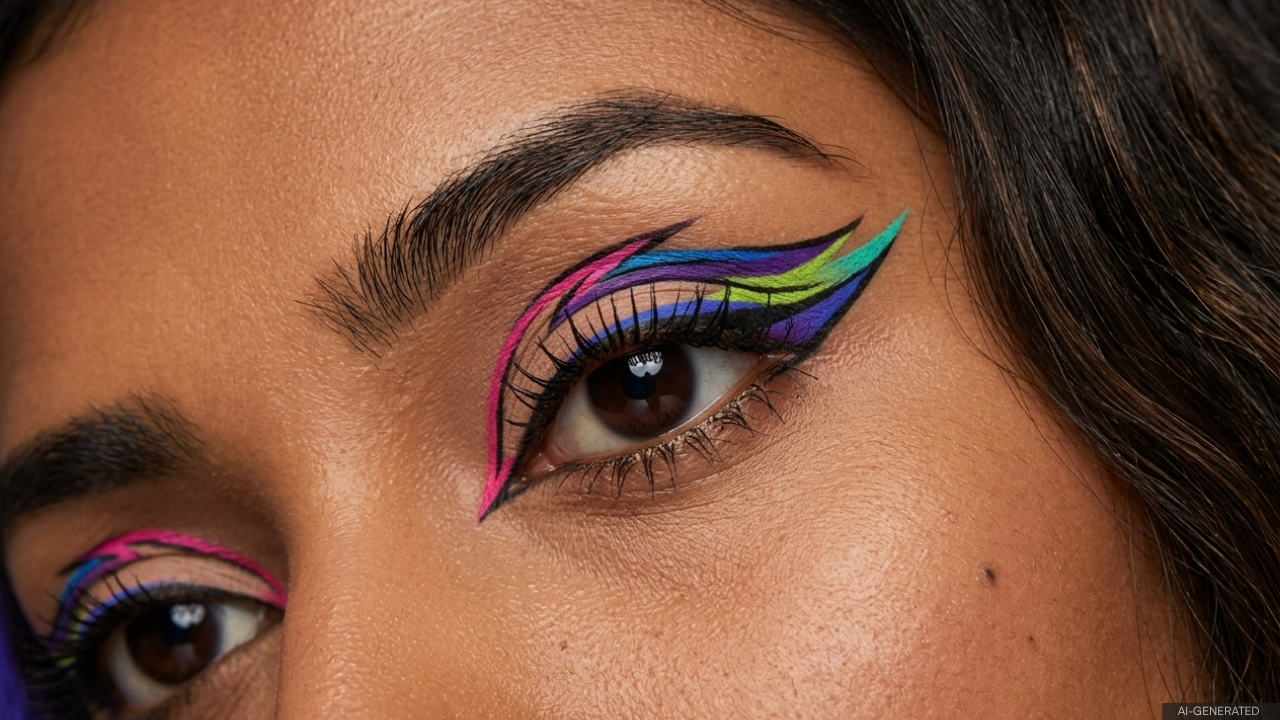 Look 4: Rainbow Graphic Liner