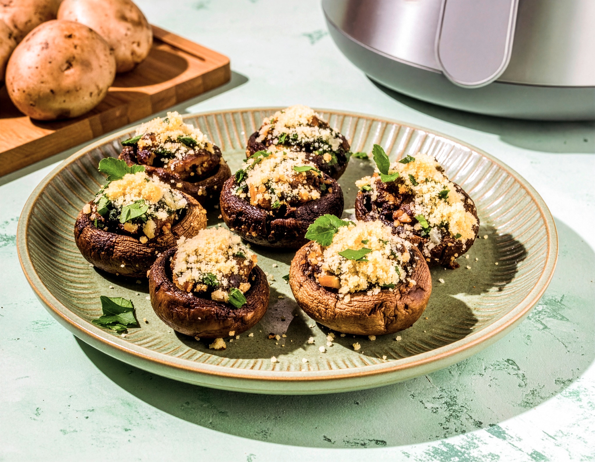 Gefüllte Champignon aus dem Air Fryer 27 Min  recipe