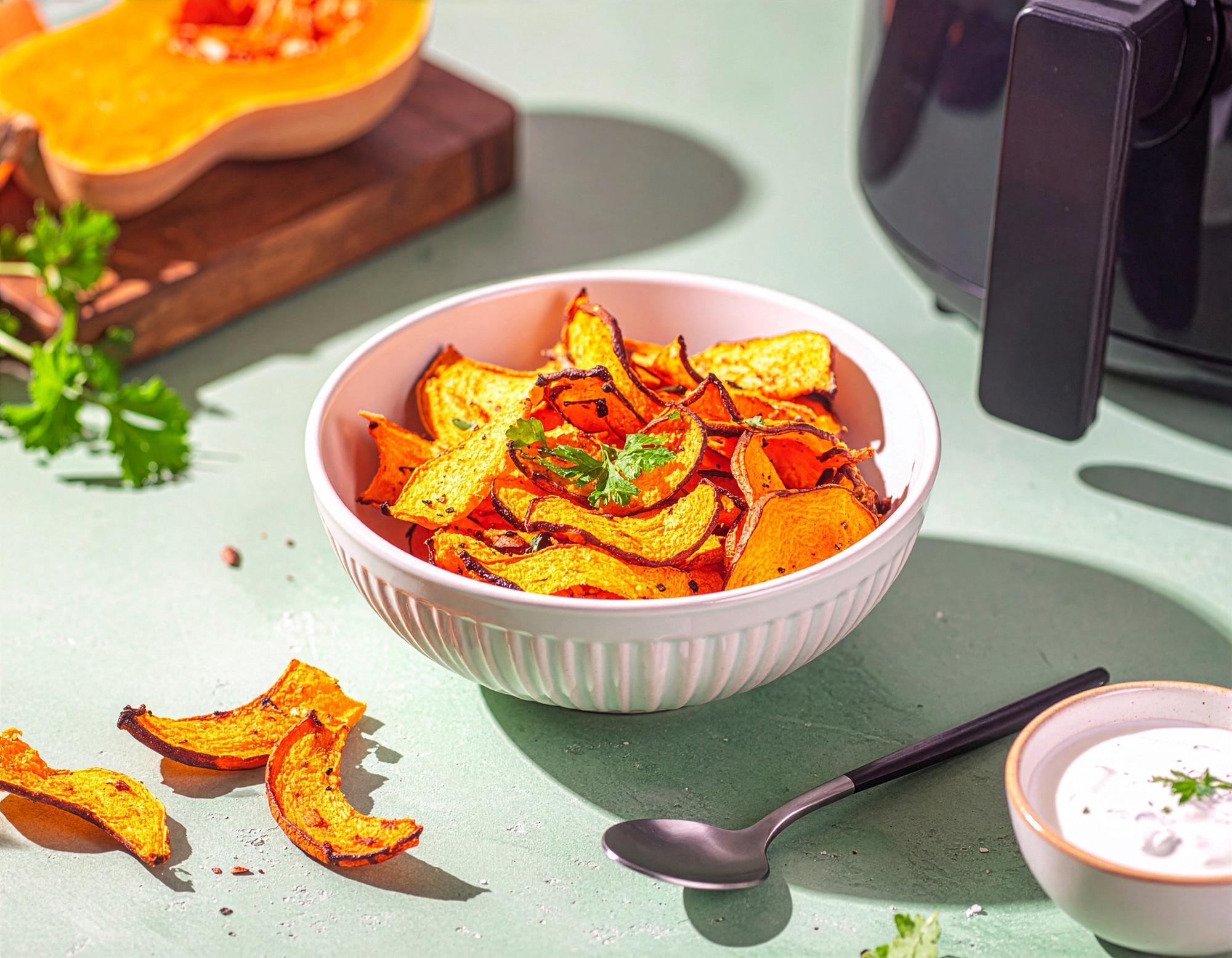 Kürbis Chips aus dem Air Fryer